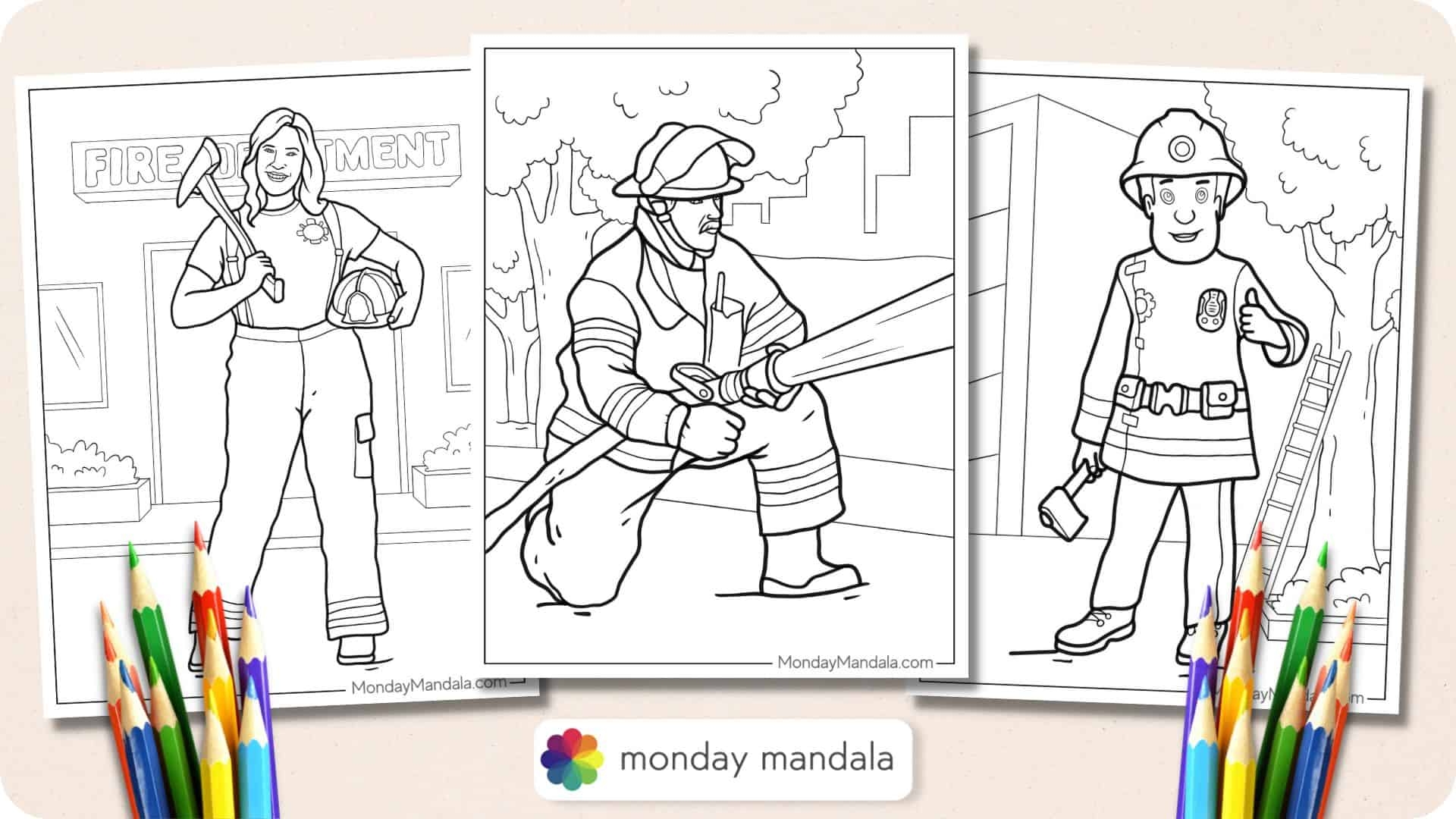 20 Firefighter Coloring Pages Free PDF Printables 