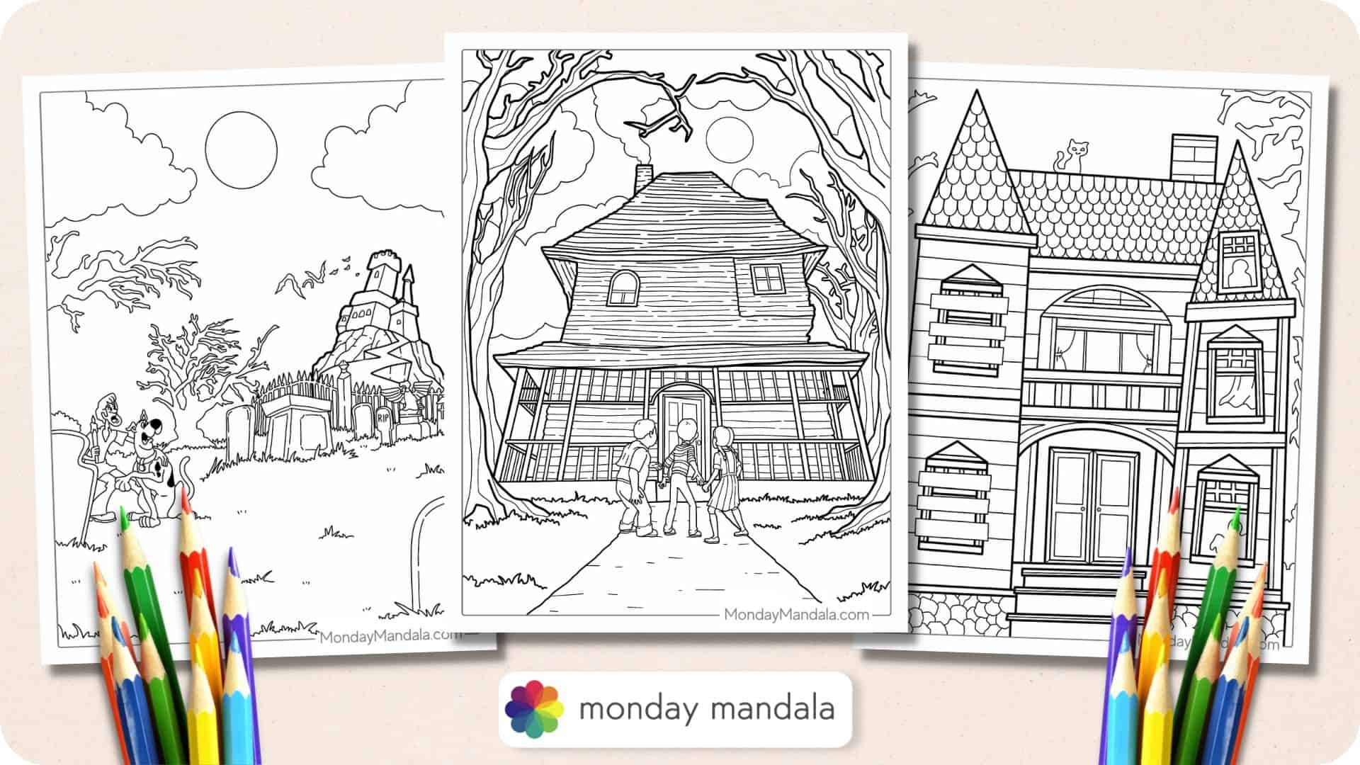 20 Haunted House Coloring Pages Free PDF Printables 