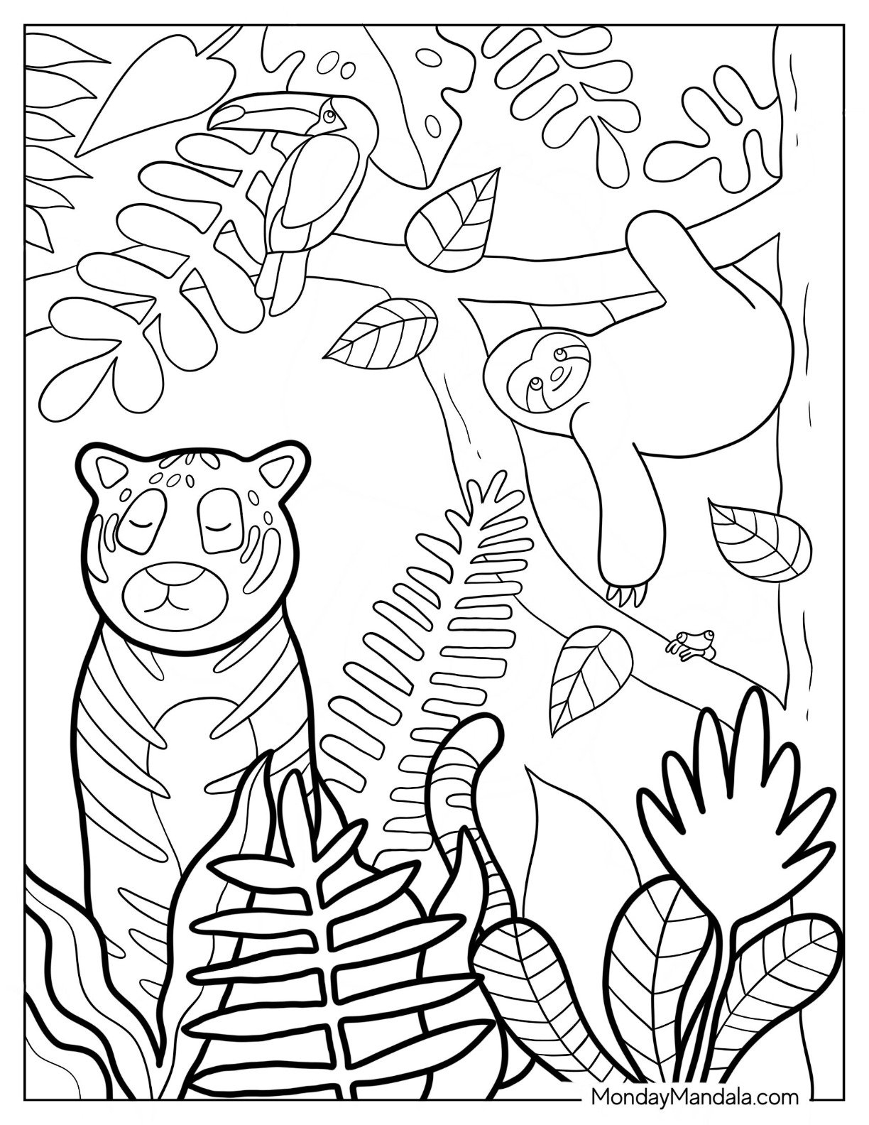 20 Jungle Coloring Pages Free PDF Printables 