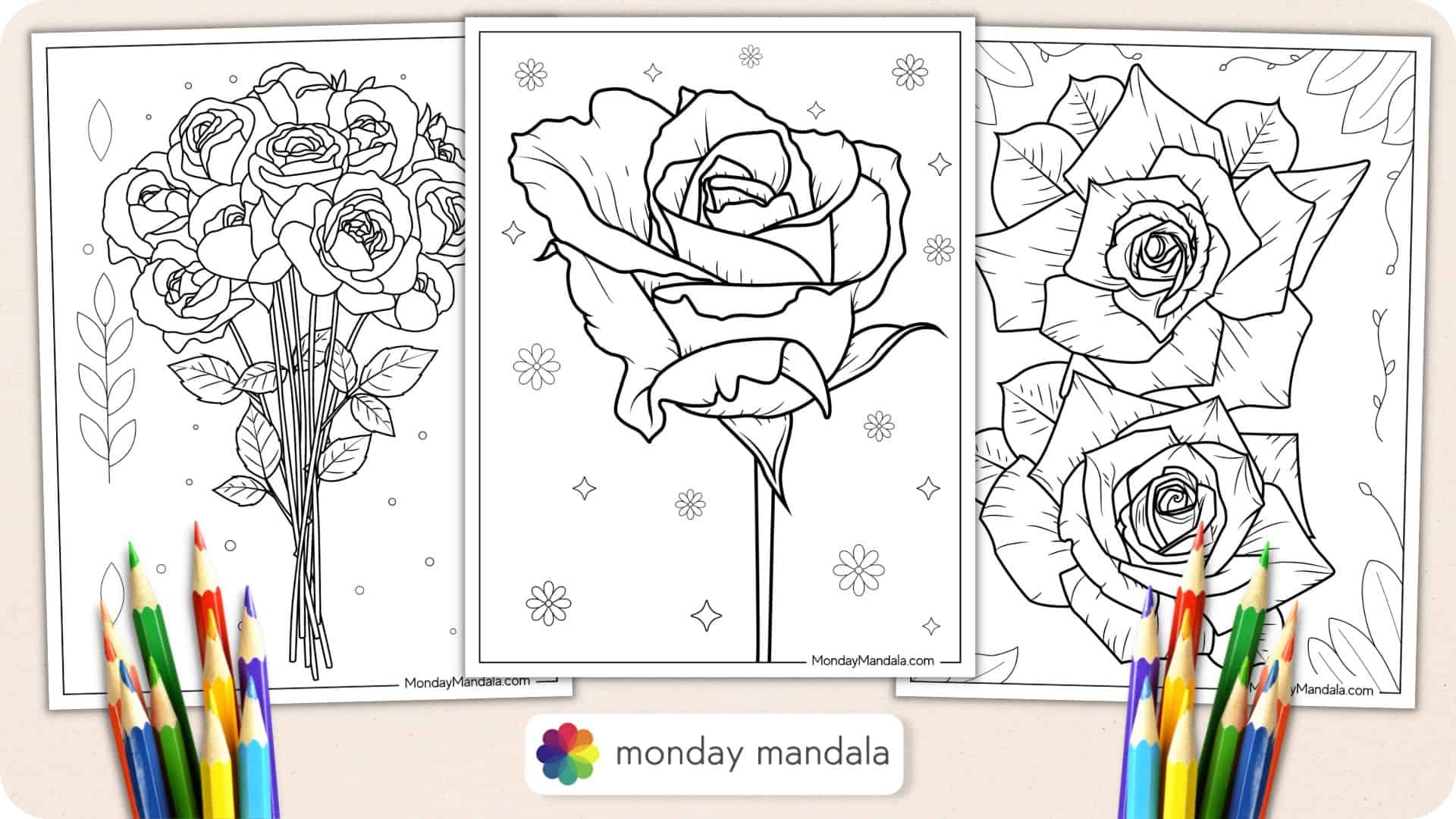 Rose Coloring Pages Free Printable
