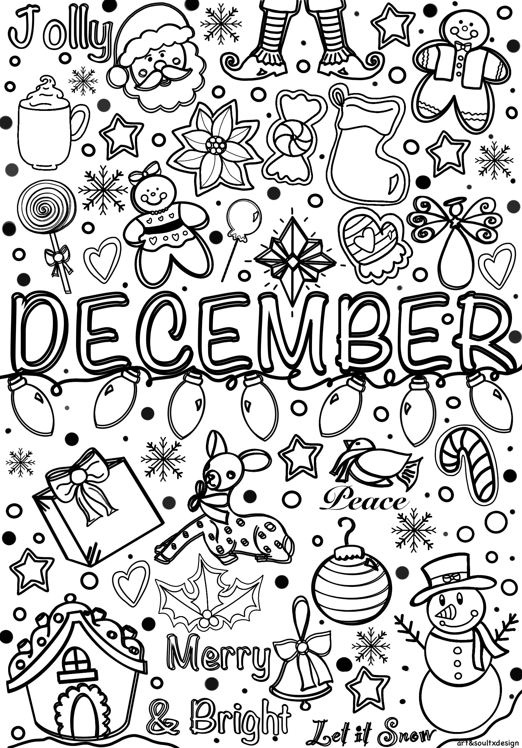 2024 Hand drawn Winter December January February Coloring Pages Seasonal Winter Time Valentines Color Sheets Month Color Sheets Etsy