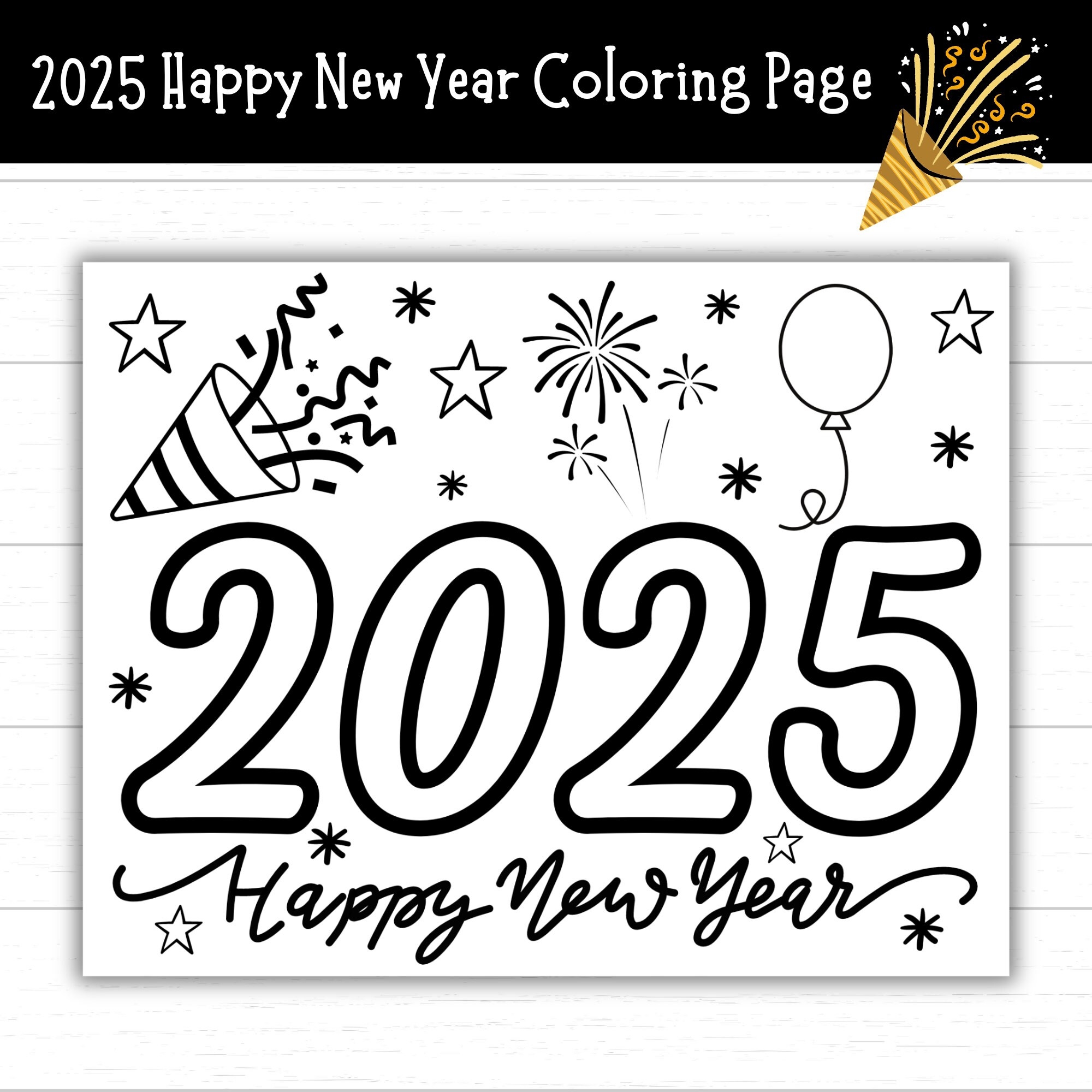 New Years Coloring Pages 2025 Free