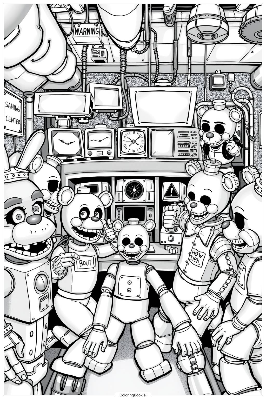 21 Five Nights At Freddy FNAF Coloring Pages Free PDF PNG Printables 