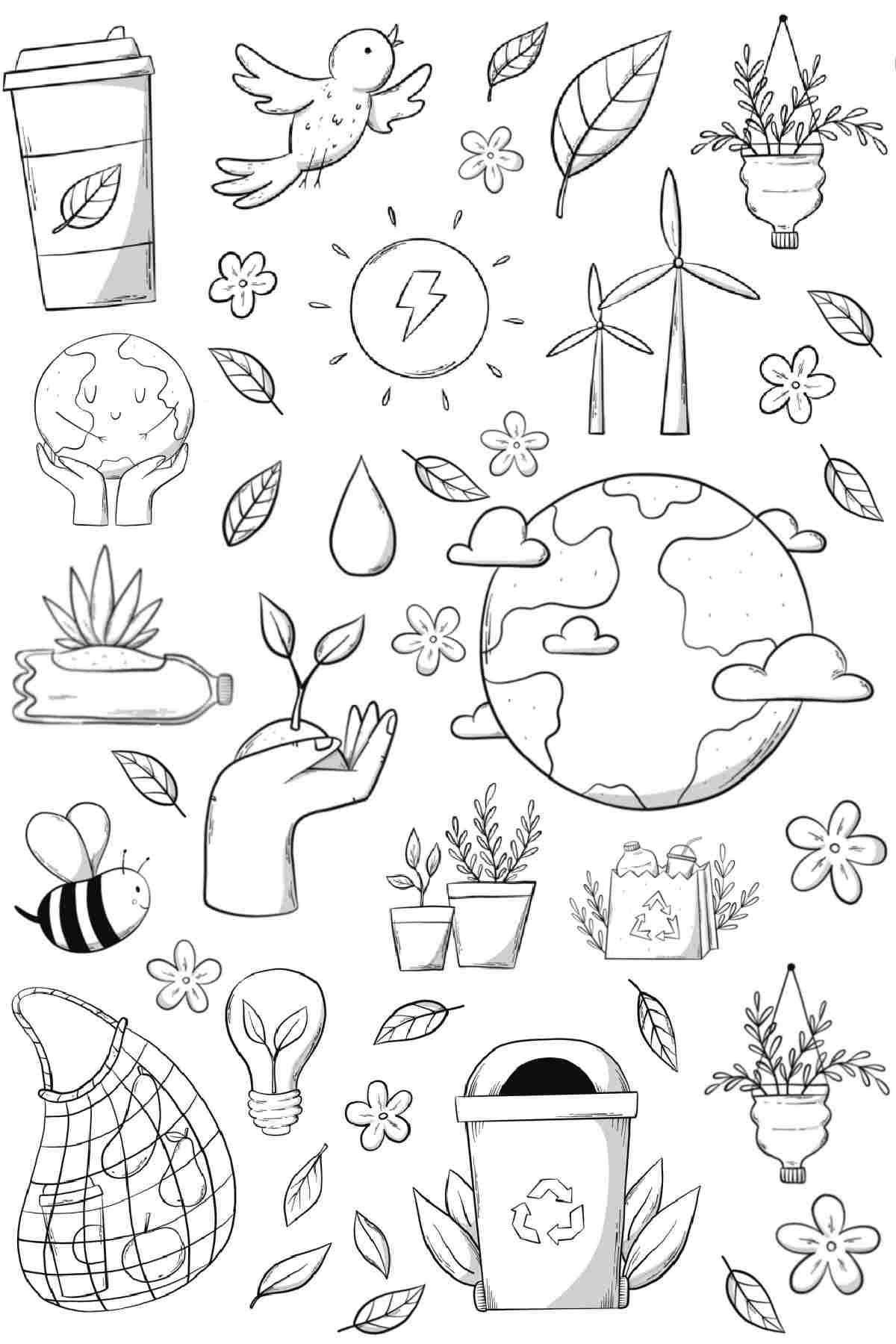 Printable Earth Coloring Page