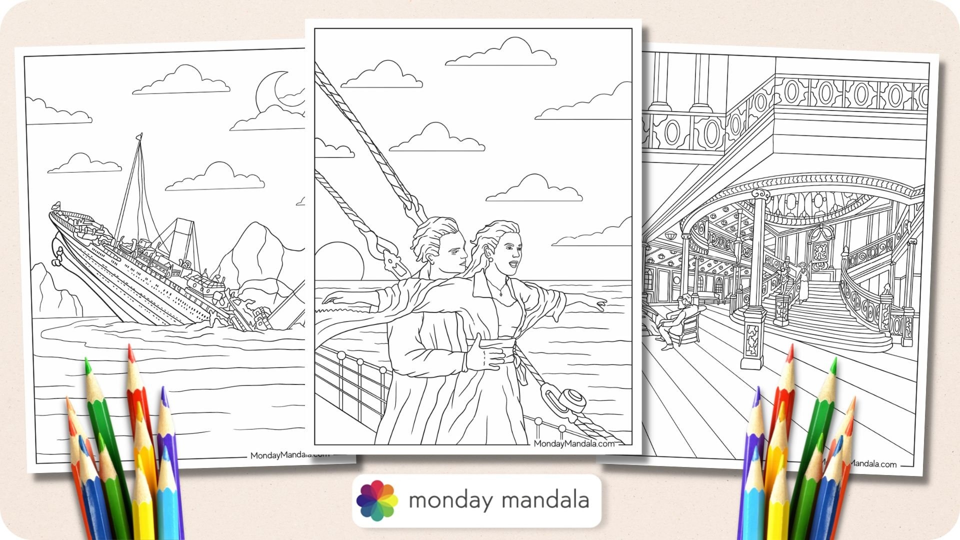 22 Titanic Coloring Pages Free PDF Printables 
