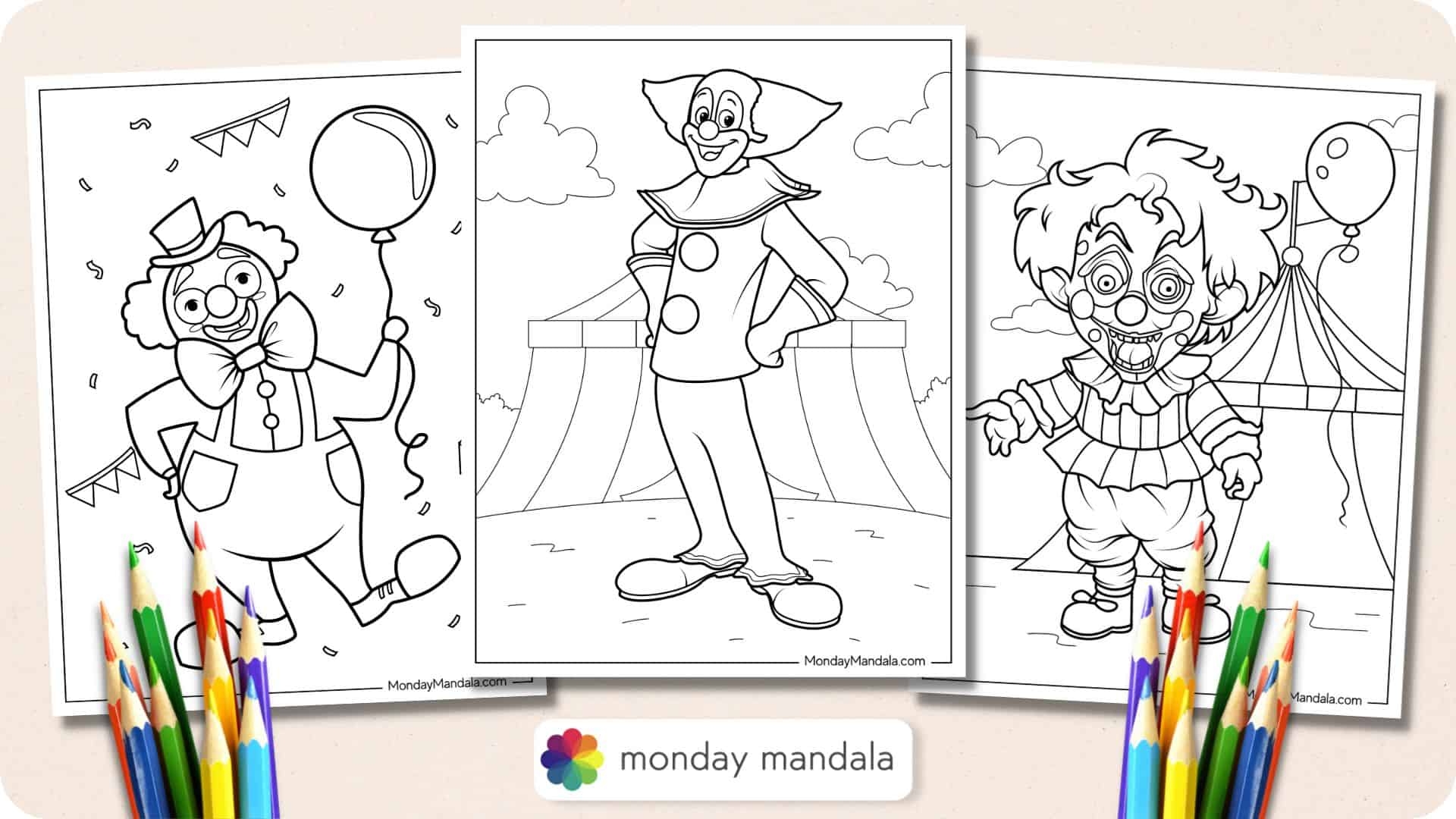 24 Clown Coloring Pages Free PDF Printables 