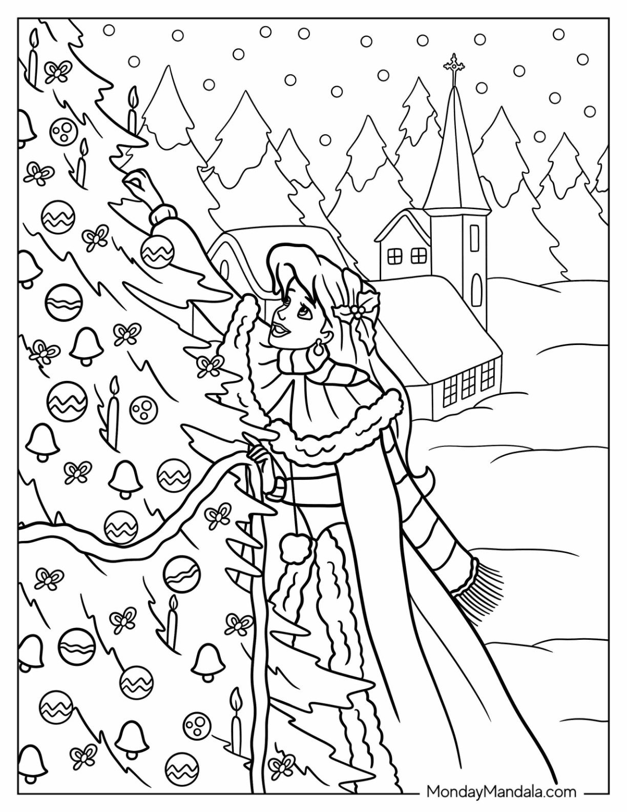 24 Disney Christmas Coloring Pages Free PDF Printables 