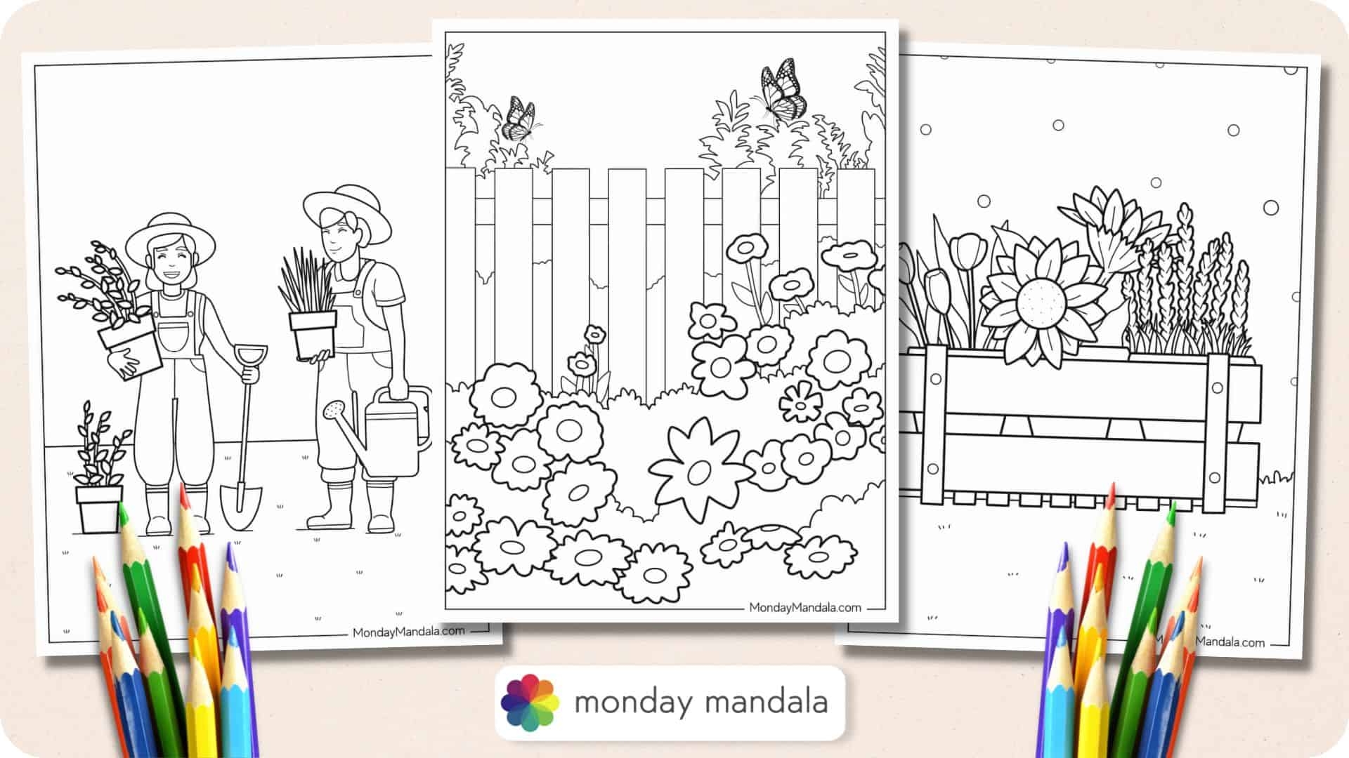 24 Garden Coloring Pages Free PDF Printables 