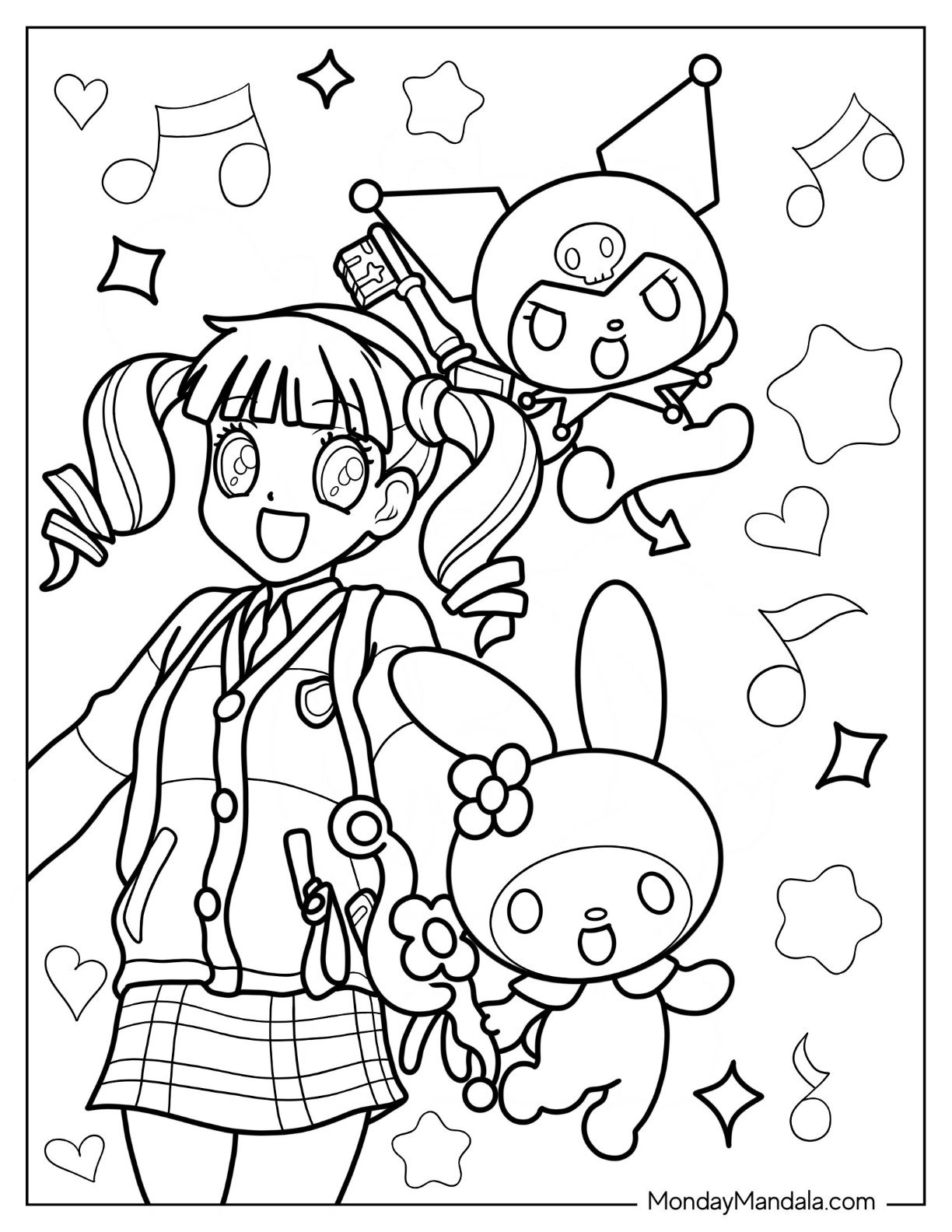 My Melody Printable Coloring Pages