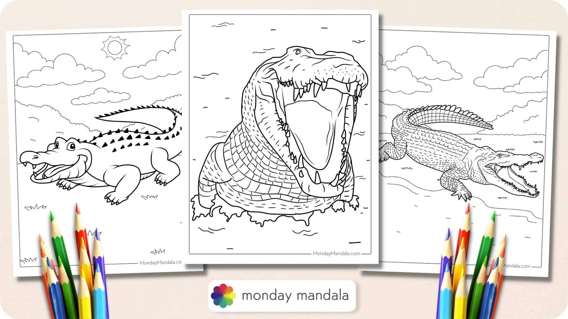 25 Crocodile Coloring Pages Free PDF Printables 