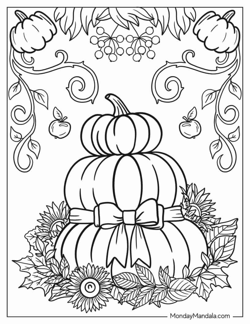 25 Fall Autumn Coloring Pages FREE Printable 