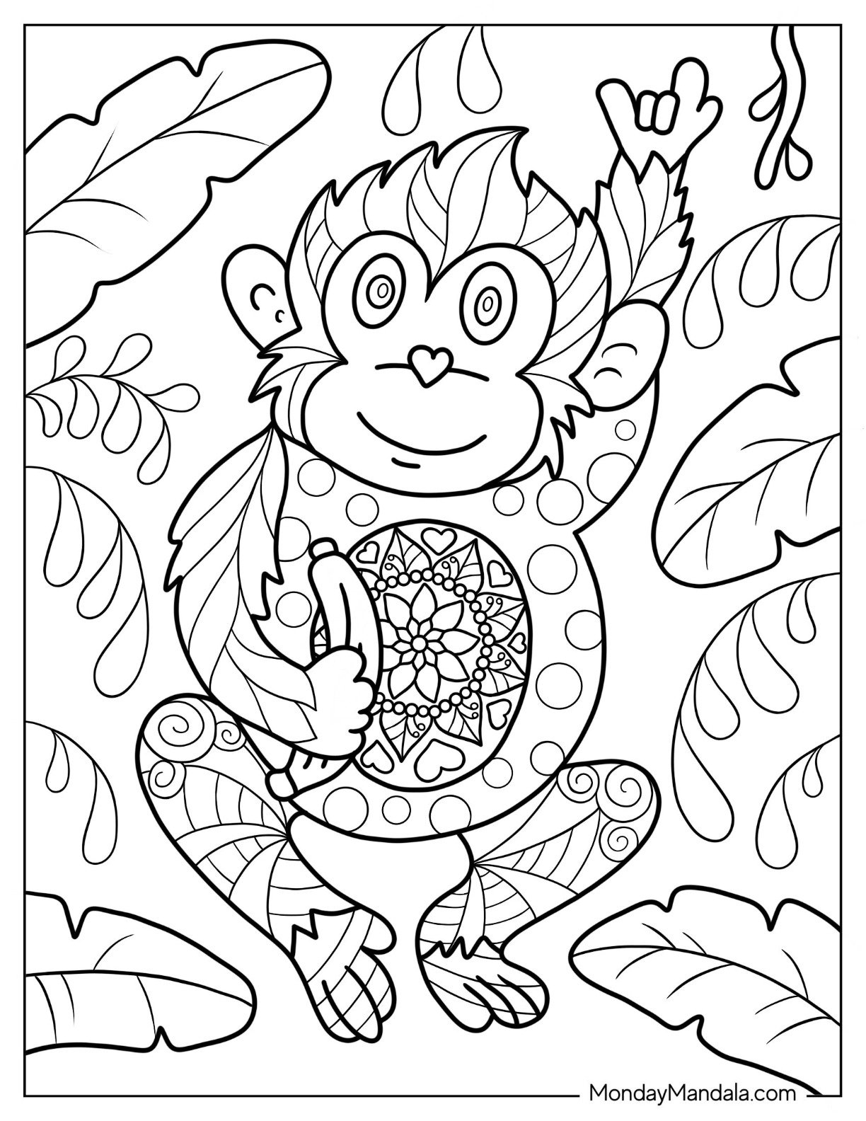 26 Monkey Coloring Pages Free PDF Printables 