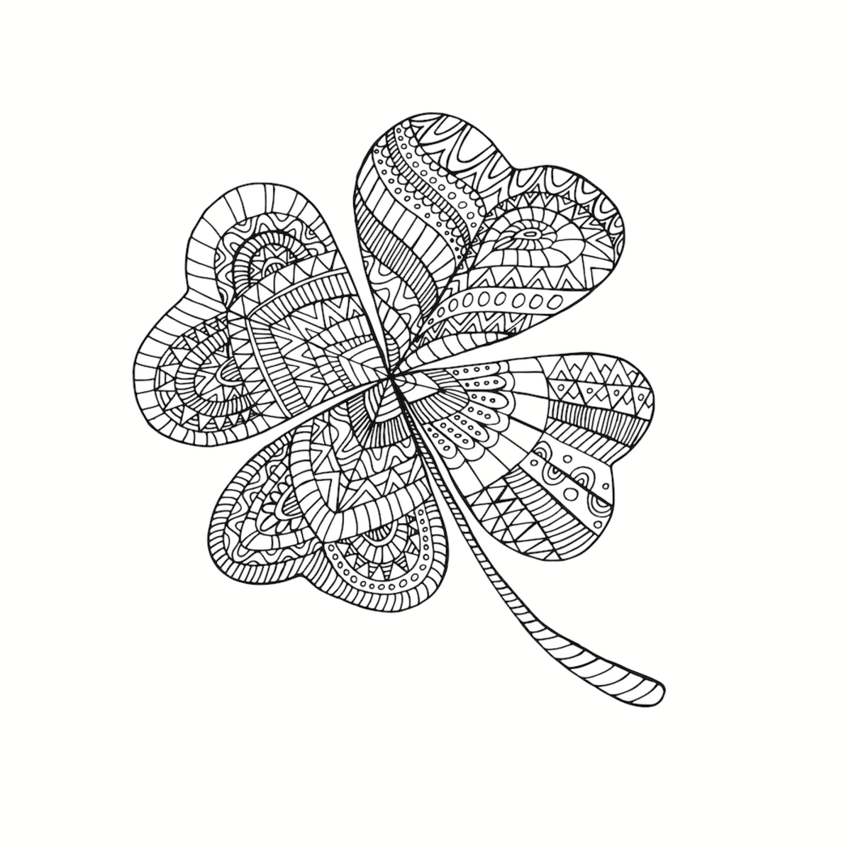 Shamrock Printable Coloring Page