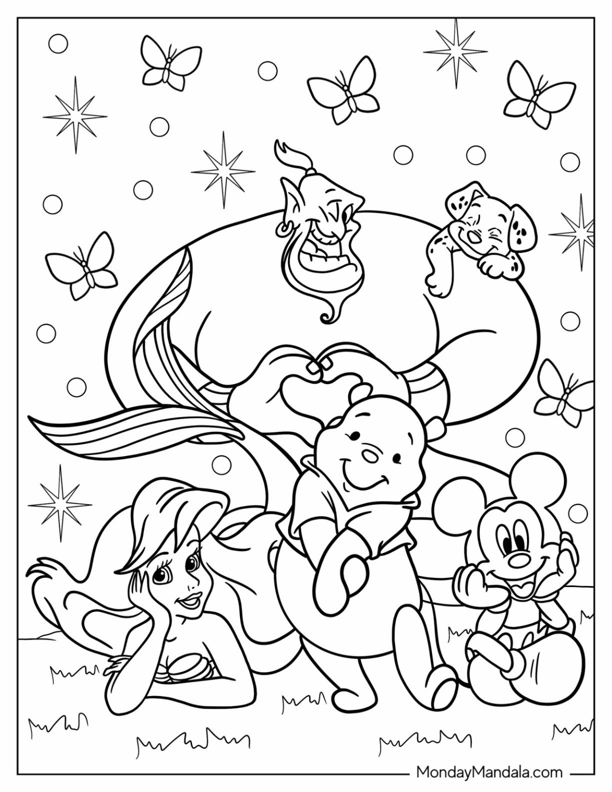 Printable Cartoon Characters Coloring Pages
