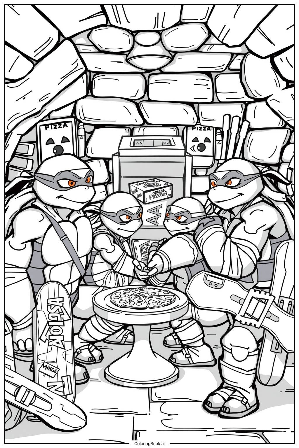 30 Ninja Turtle Coloring Pages Free PDF PNG Printables 