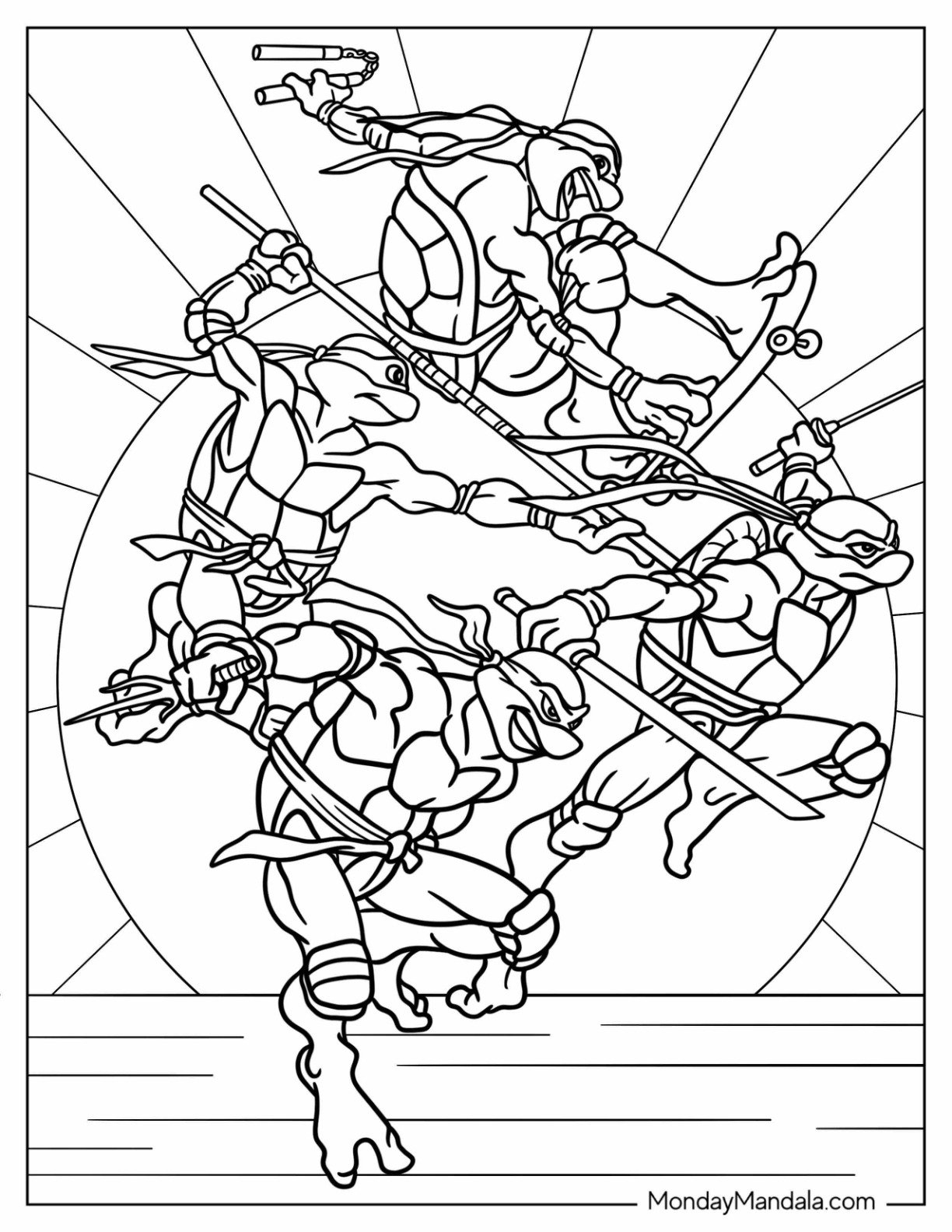 Ninja Turtle Free Coloring Pages