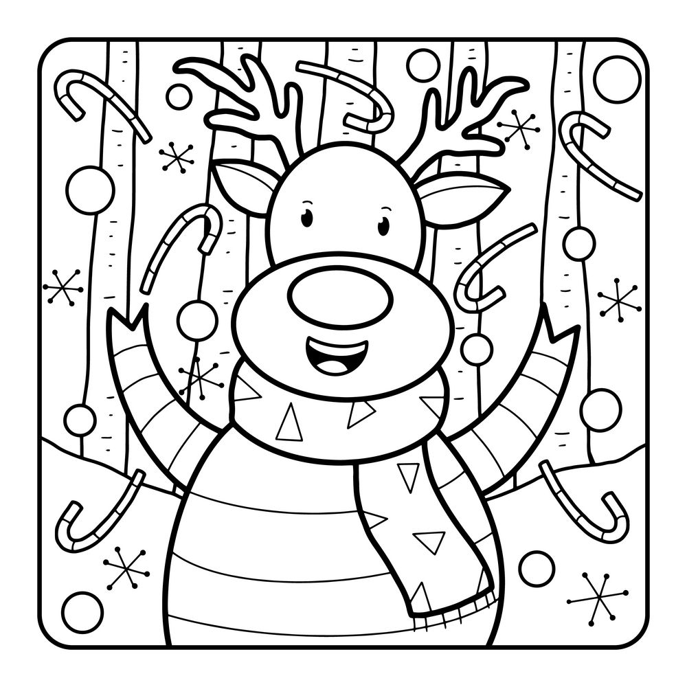 30 Santa s Reindeer Coloring Pages North Pole Christmas