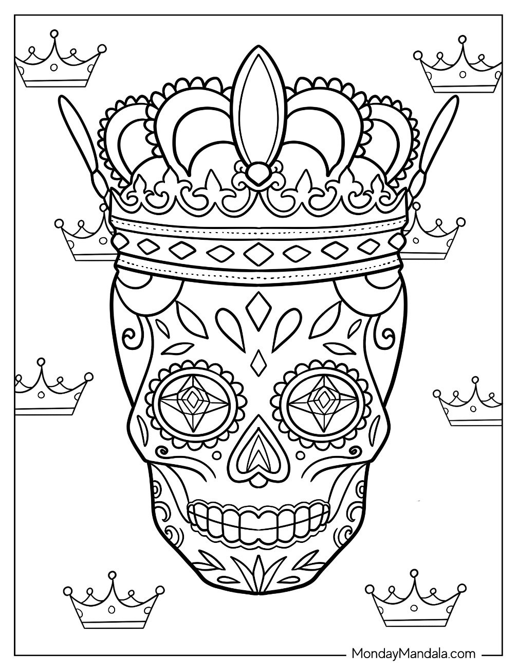 Free Sugar Skull Coloring Pages Printable