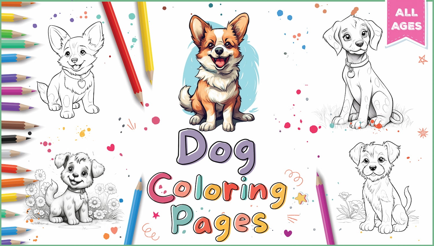 Printable Cute Dog Coloring Pages