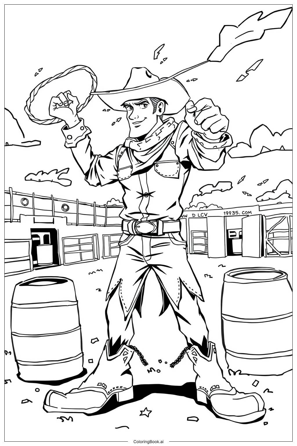 Free Coloring Pages Cowboys