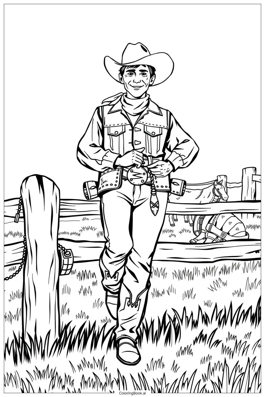 32 Cowboy Coloring Pages Free PDF U0026 PNG Printables 
