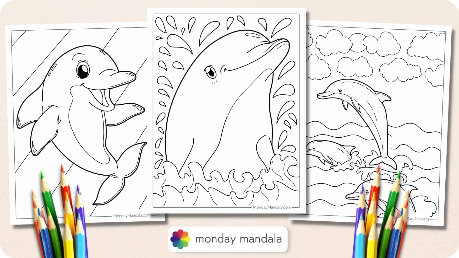 34 Dolphin Coloring Pages Free PDF Printables 