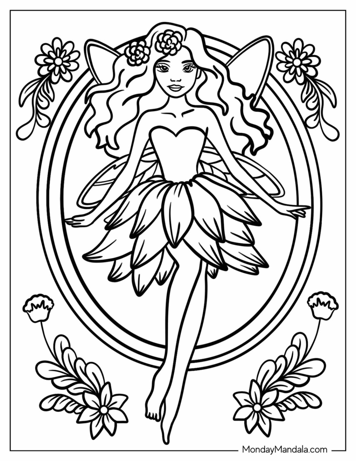 Fairy Coloring Pages For Adults Printable