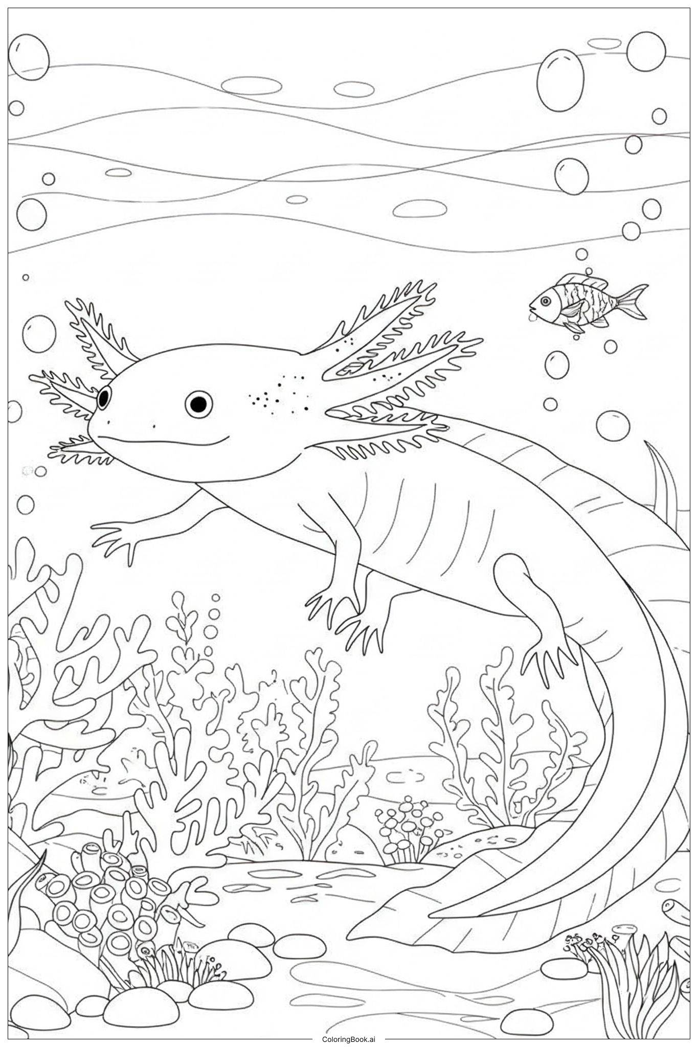 37 Axolotl Coloring Pages Free PDF PNG Printables 