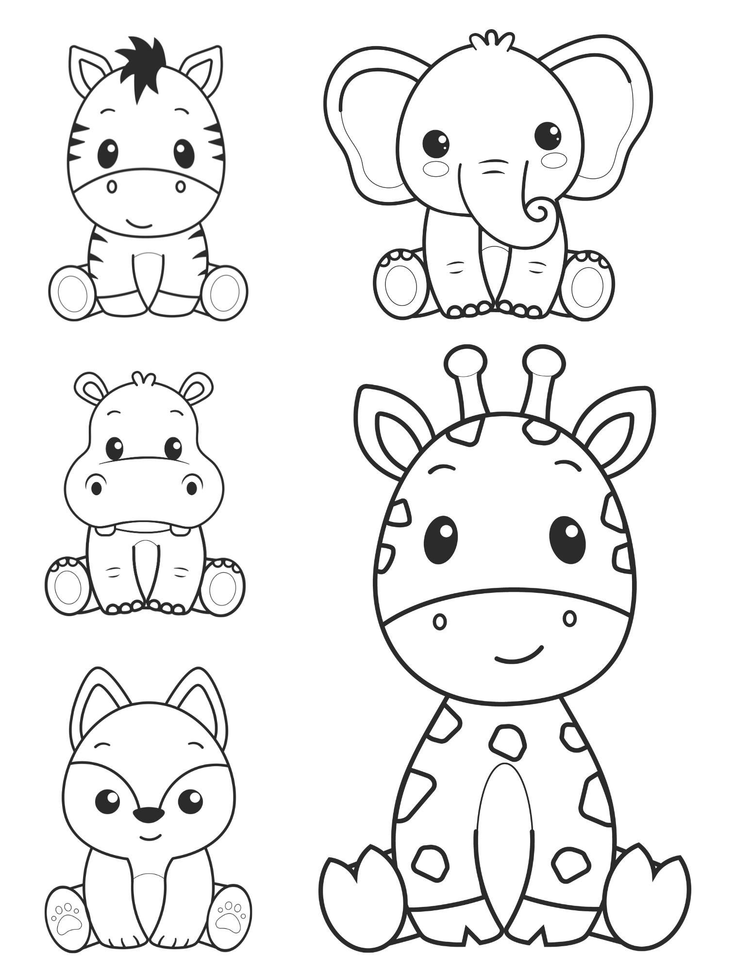 4 Cute Kawaii Snacks Coloring Pages