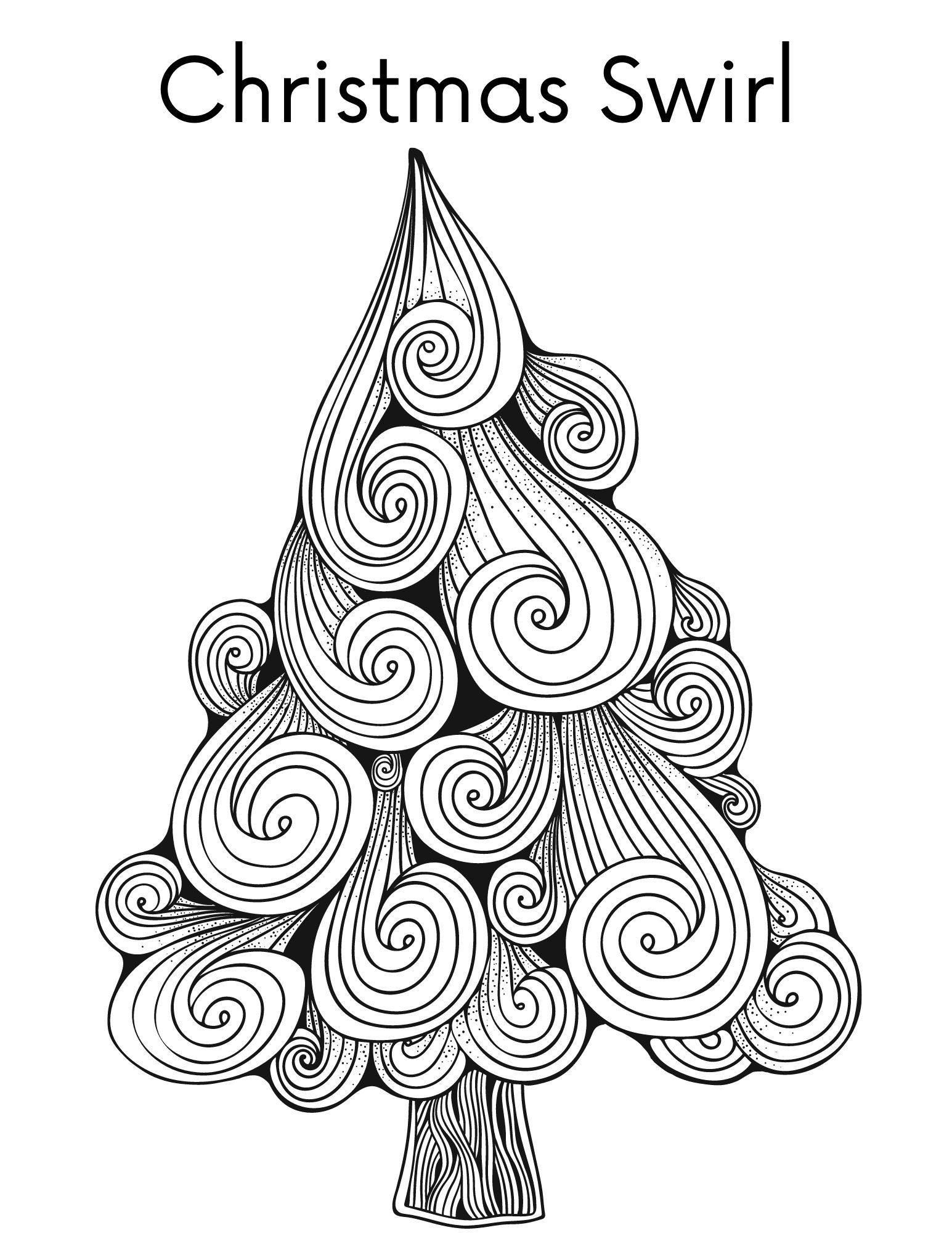 Free Coloring Page Christmas Tree