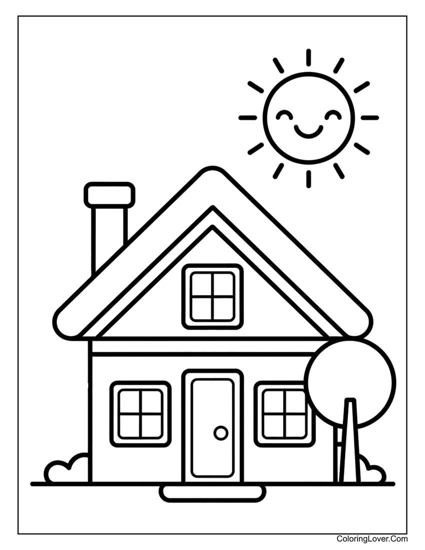 Free Printable House Coloring Pages