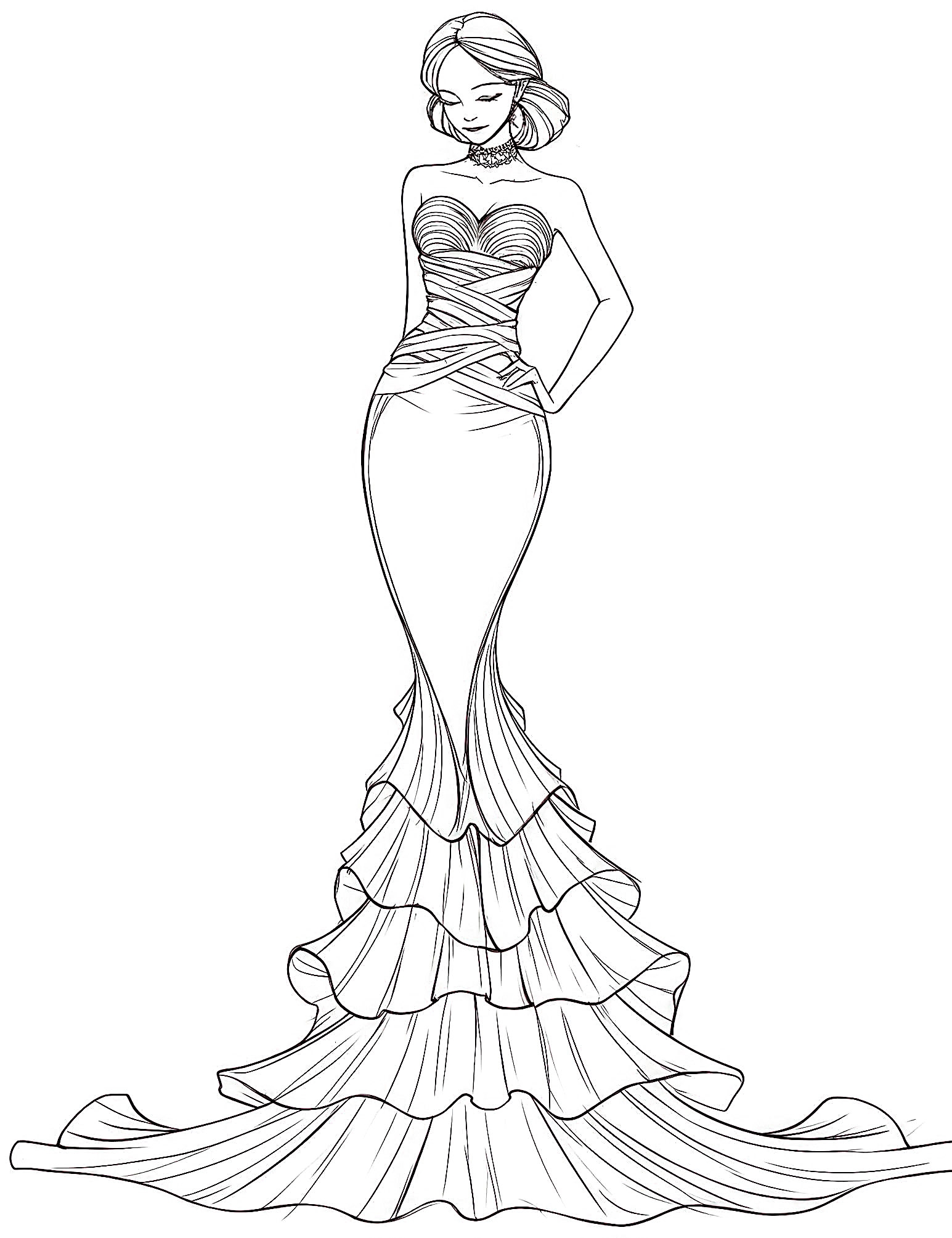 49 Stunning Dress Coloring Pages For Kids And Adults Our Mindful Life
