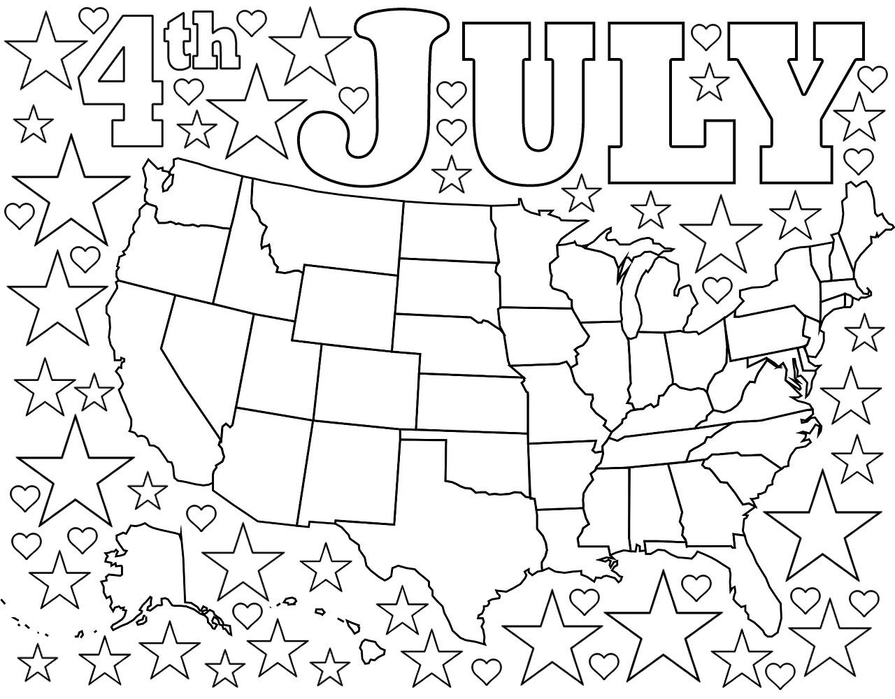 4th Of July Coloring Page Printable