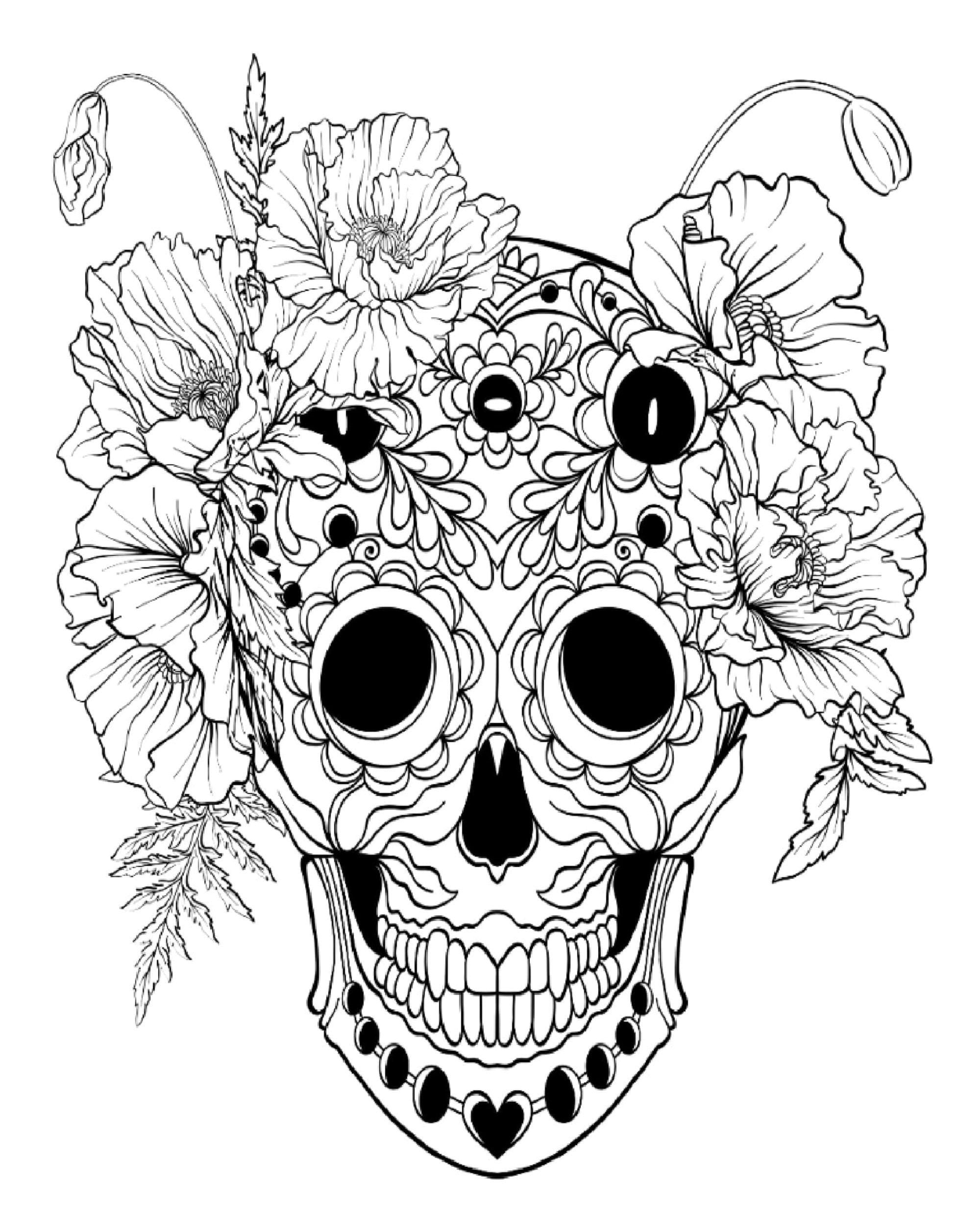 50 Skull Printable Coloring Pages skeleton Coloring Digital 