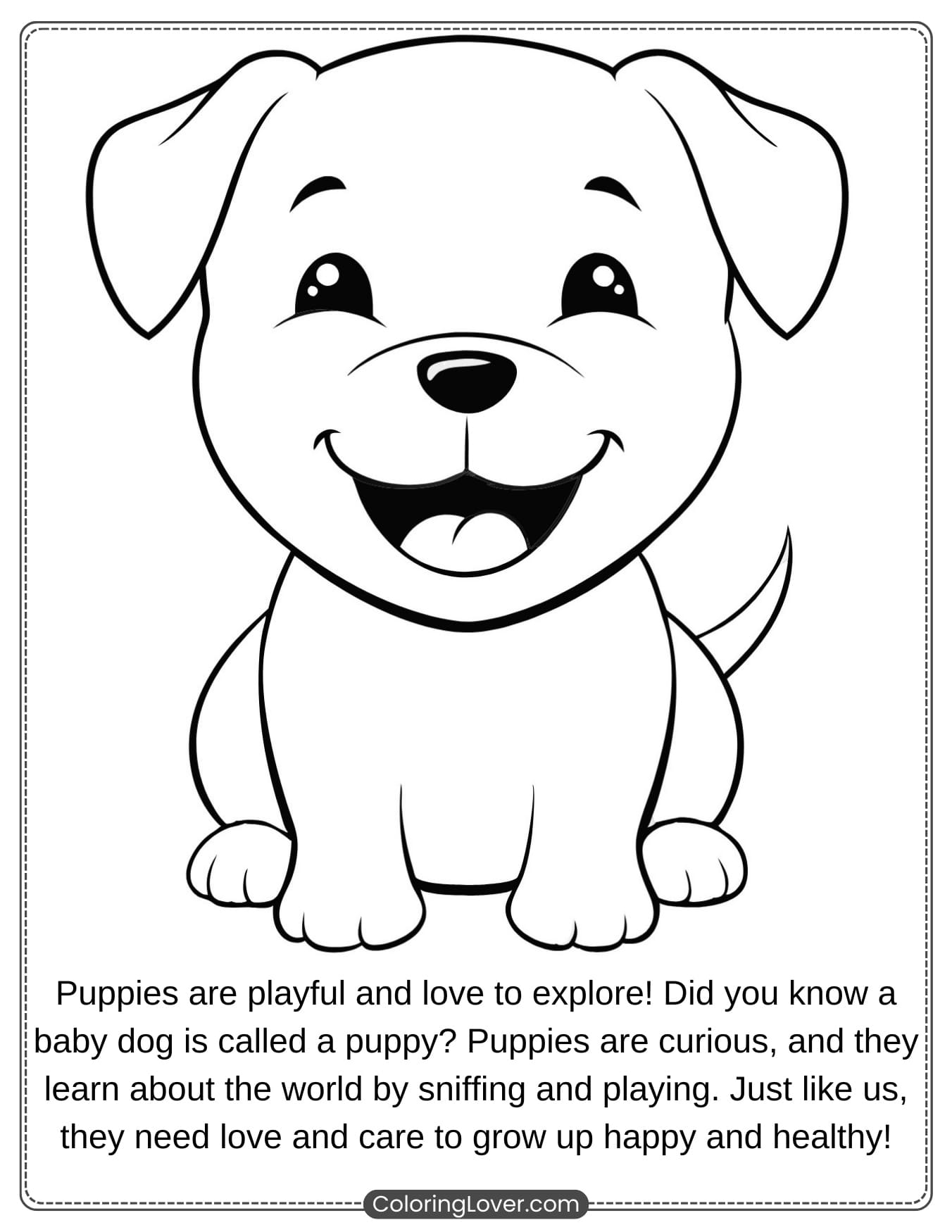 Free Coloring Page Dog