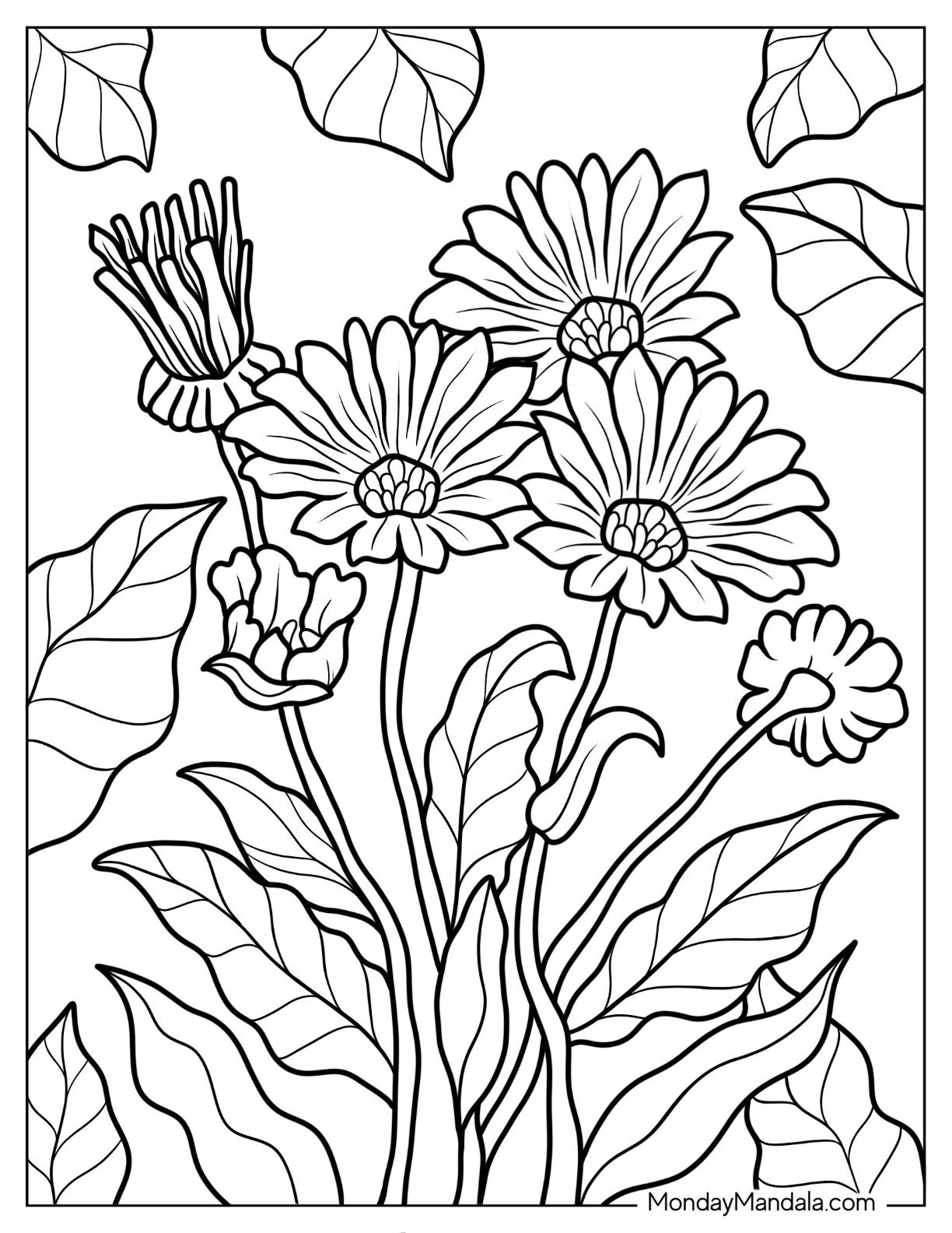 Coloring Sheet Free Printable Flower Coloring Pages