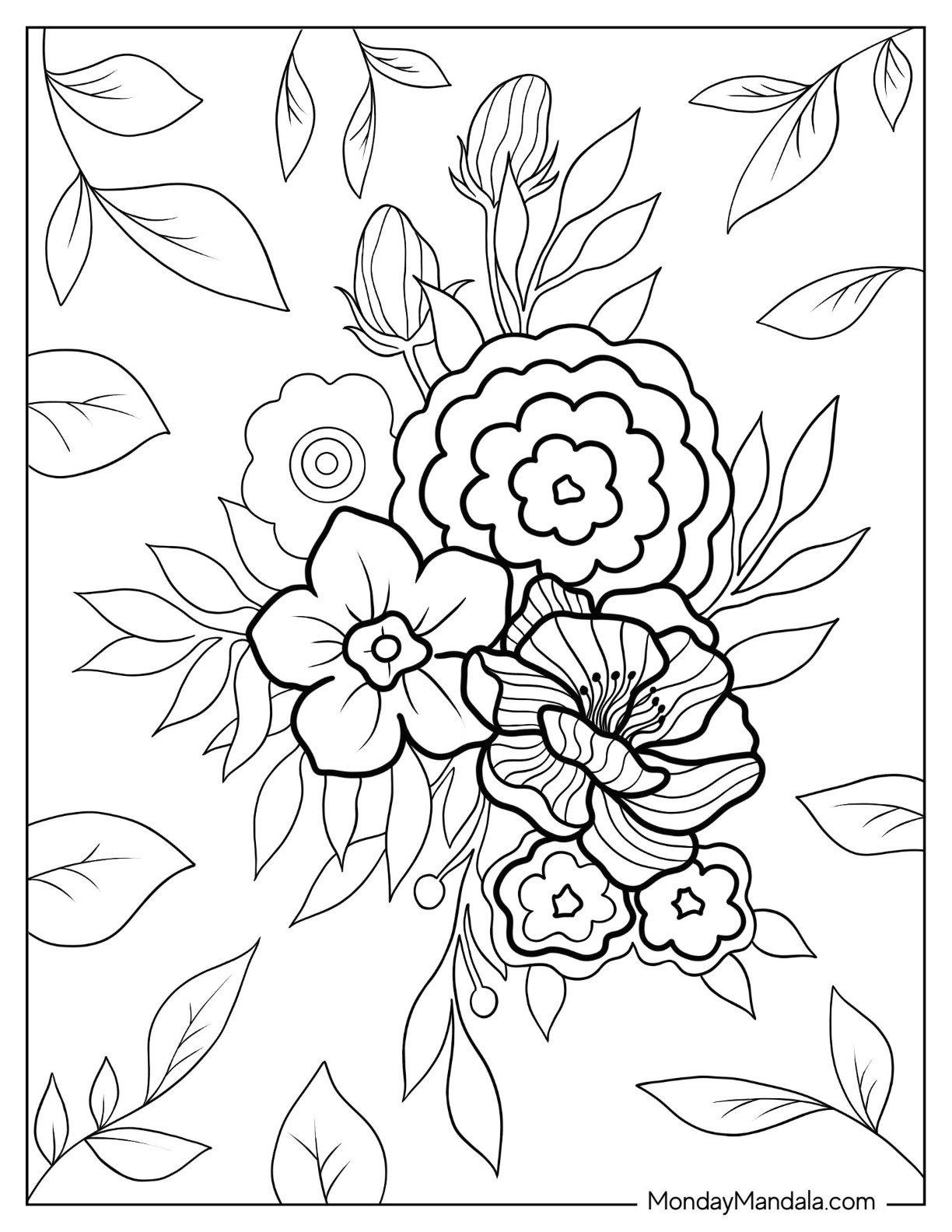 53 Flower Coloring Pages Free PDF Printables 