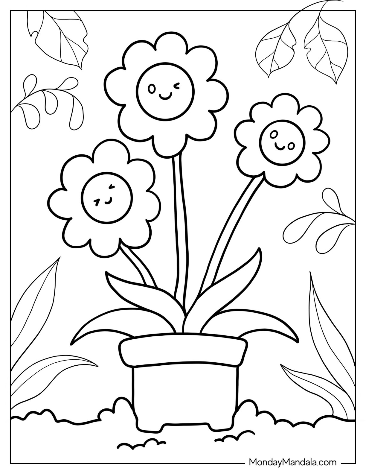 53 Flower Coloring Pages Free PDF Printables Worksheets Library