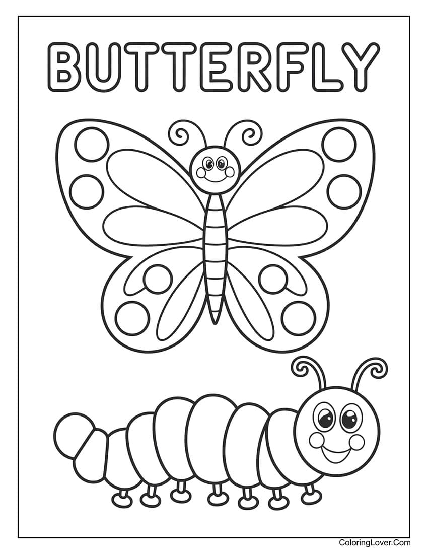 Free Coloring Page Butterfly