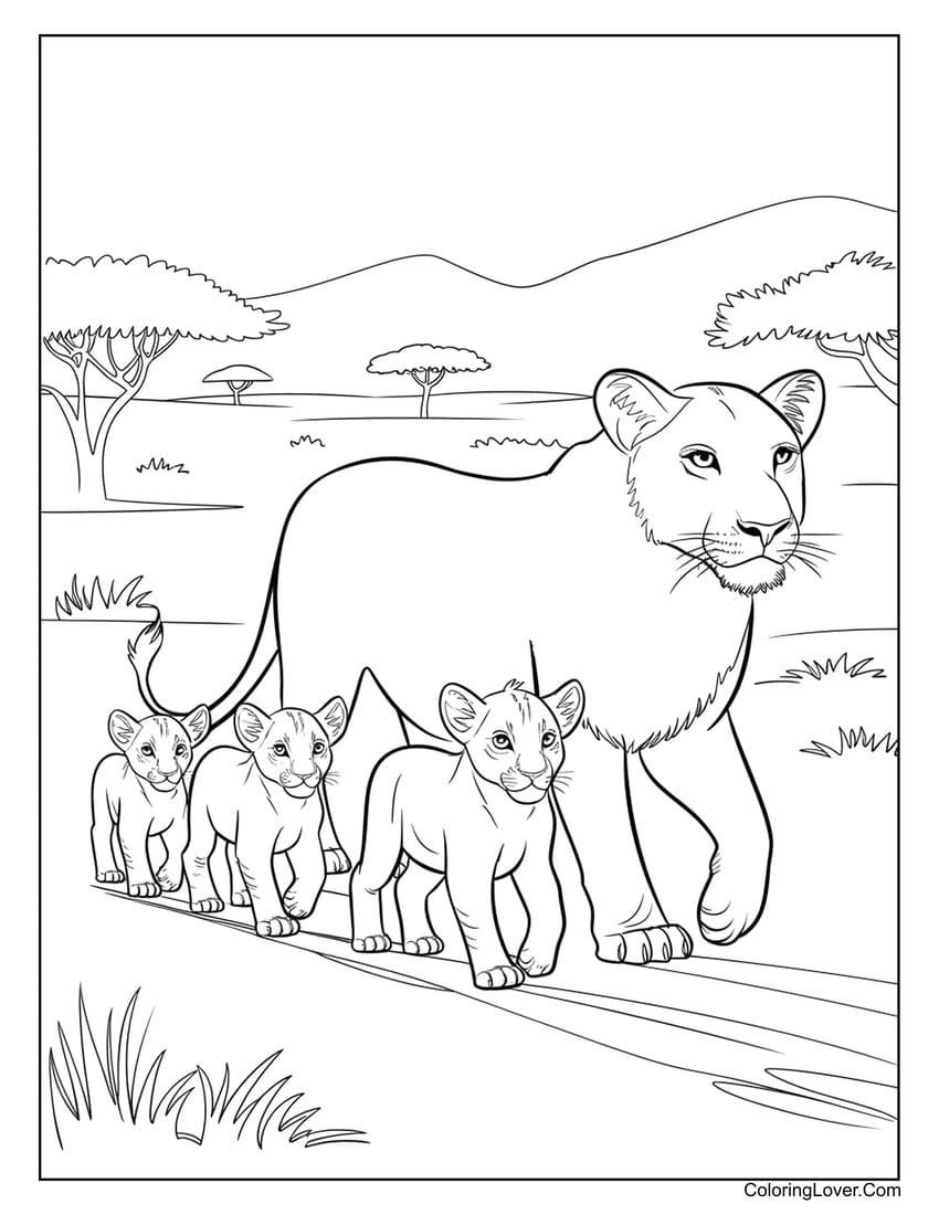 Realistic Printable Lion Coloring Pages