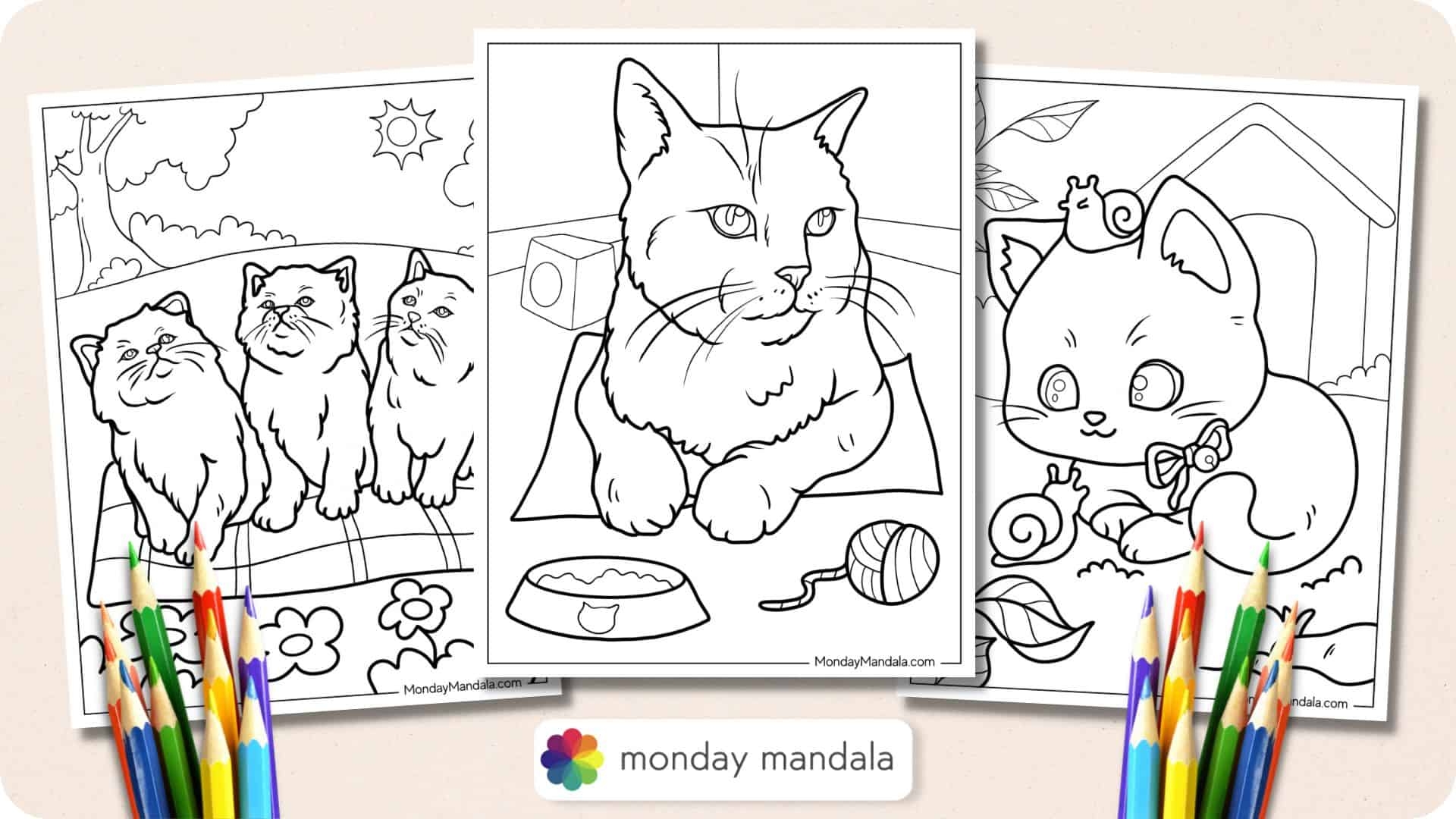 56 Cat Coloring Pages Free PDF Printables 