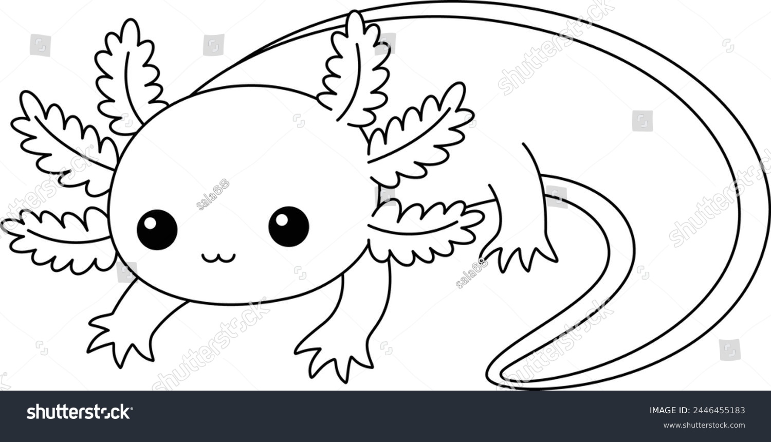 6 Hundred Cute Axolotl Coloring Page Royalty Free Images Stock Photos Pictures Shutterstock