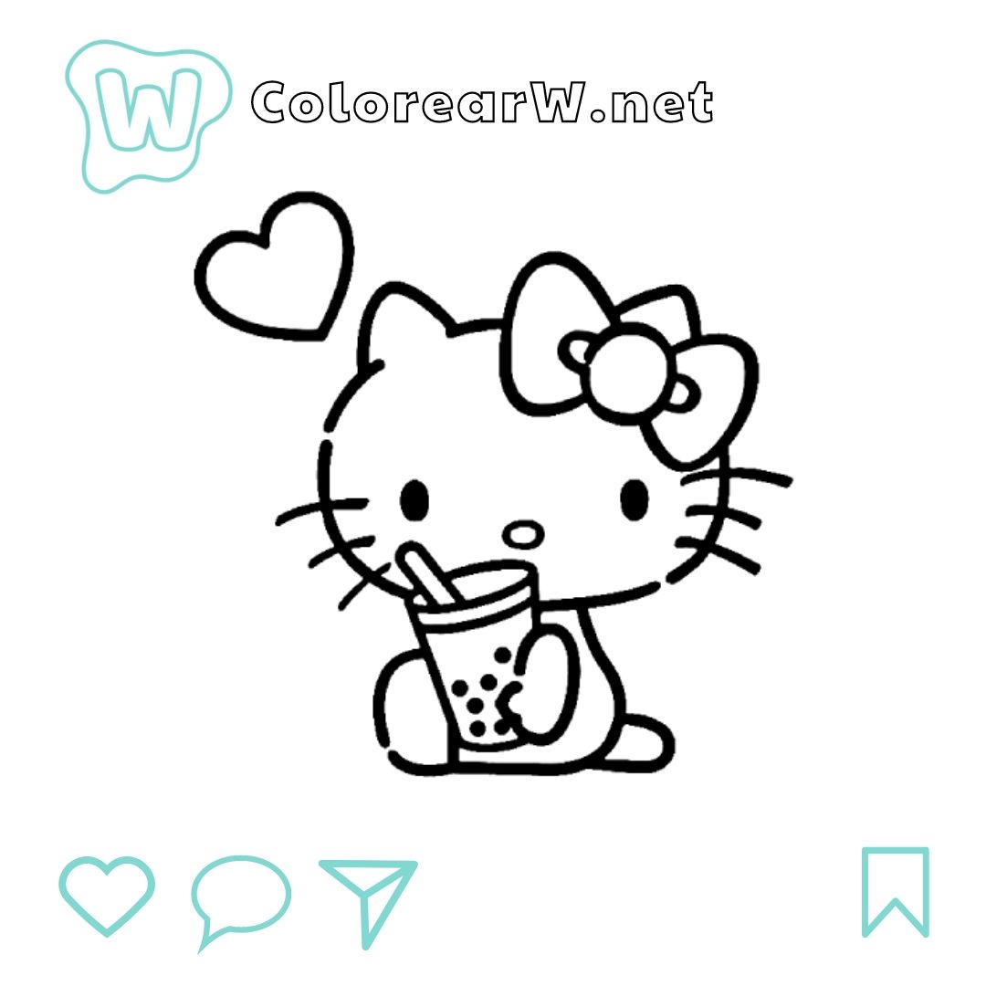 Printable Free Printable Hello Kitty Coloring Page