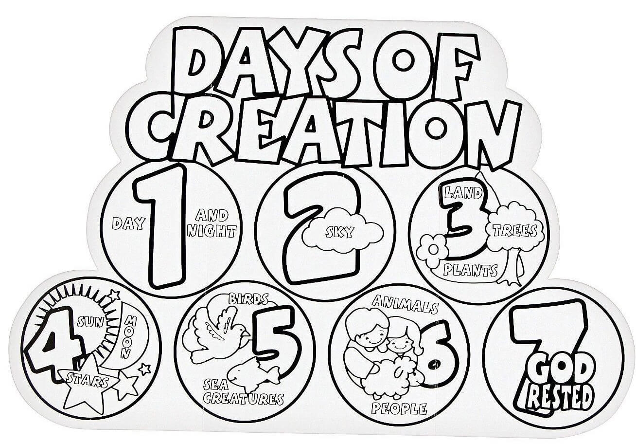 7 Days Of Creation Coloring Page Printable Coloring Pages FREE