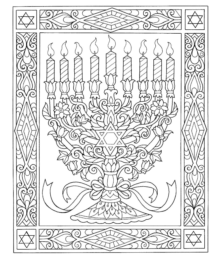 Menorah Coloring Page Printable