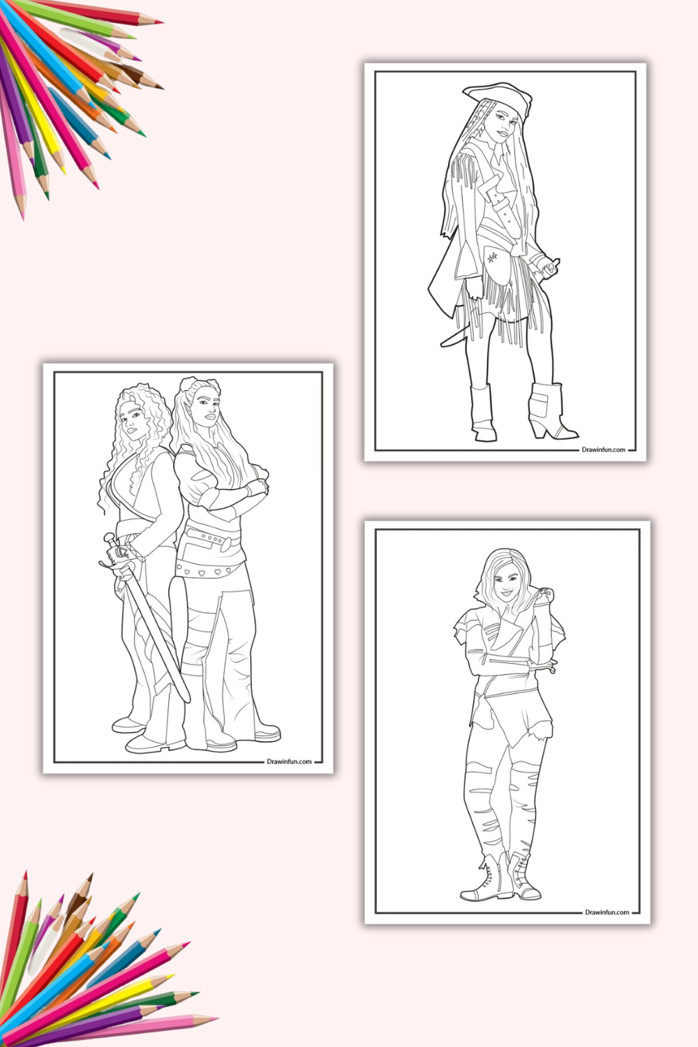9 Descendants Coloring Pages Free PDF Printables 