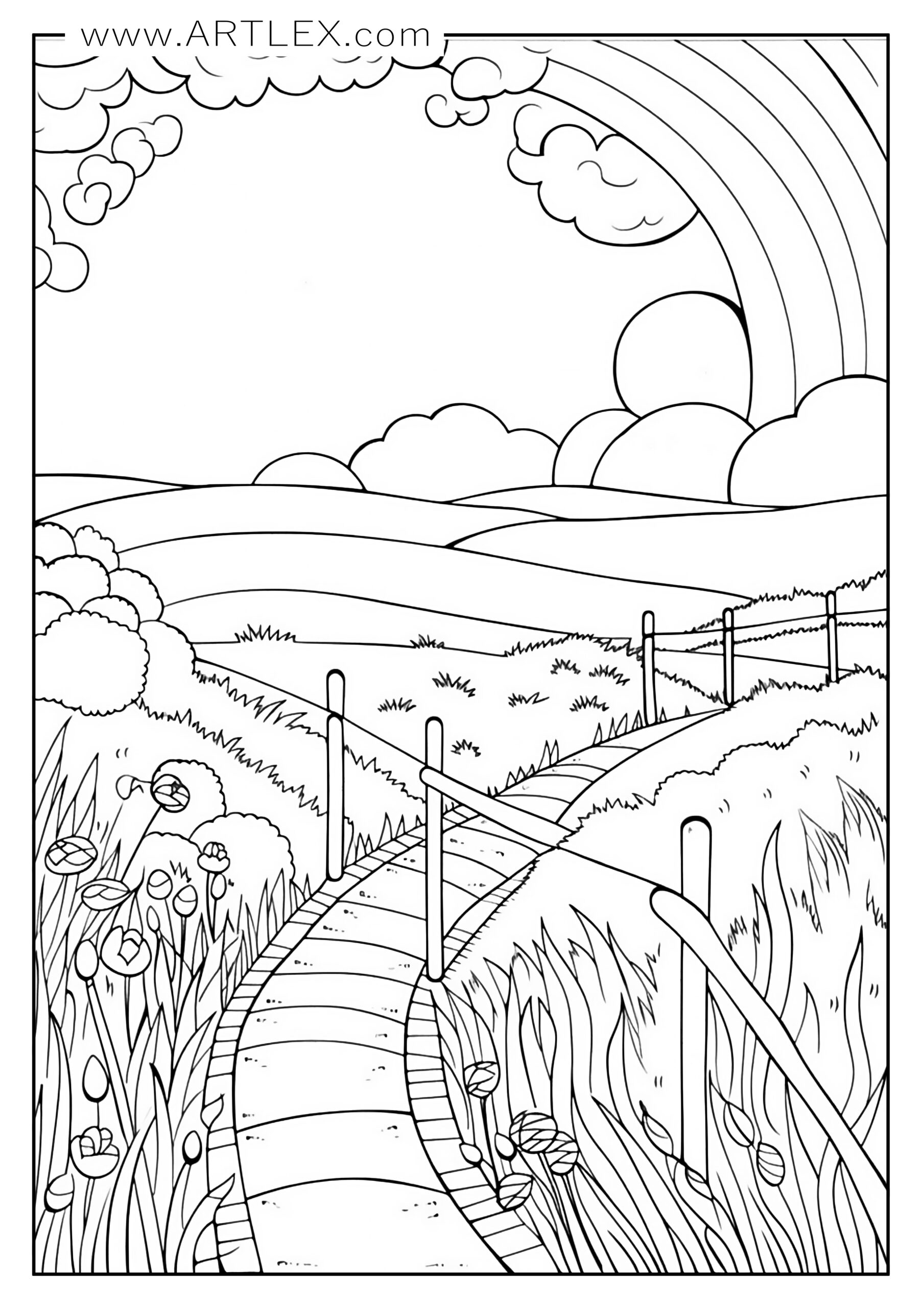 9 Of The Best Landscape Coloring Pages Free Printable Artlex 