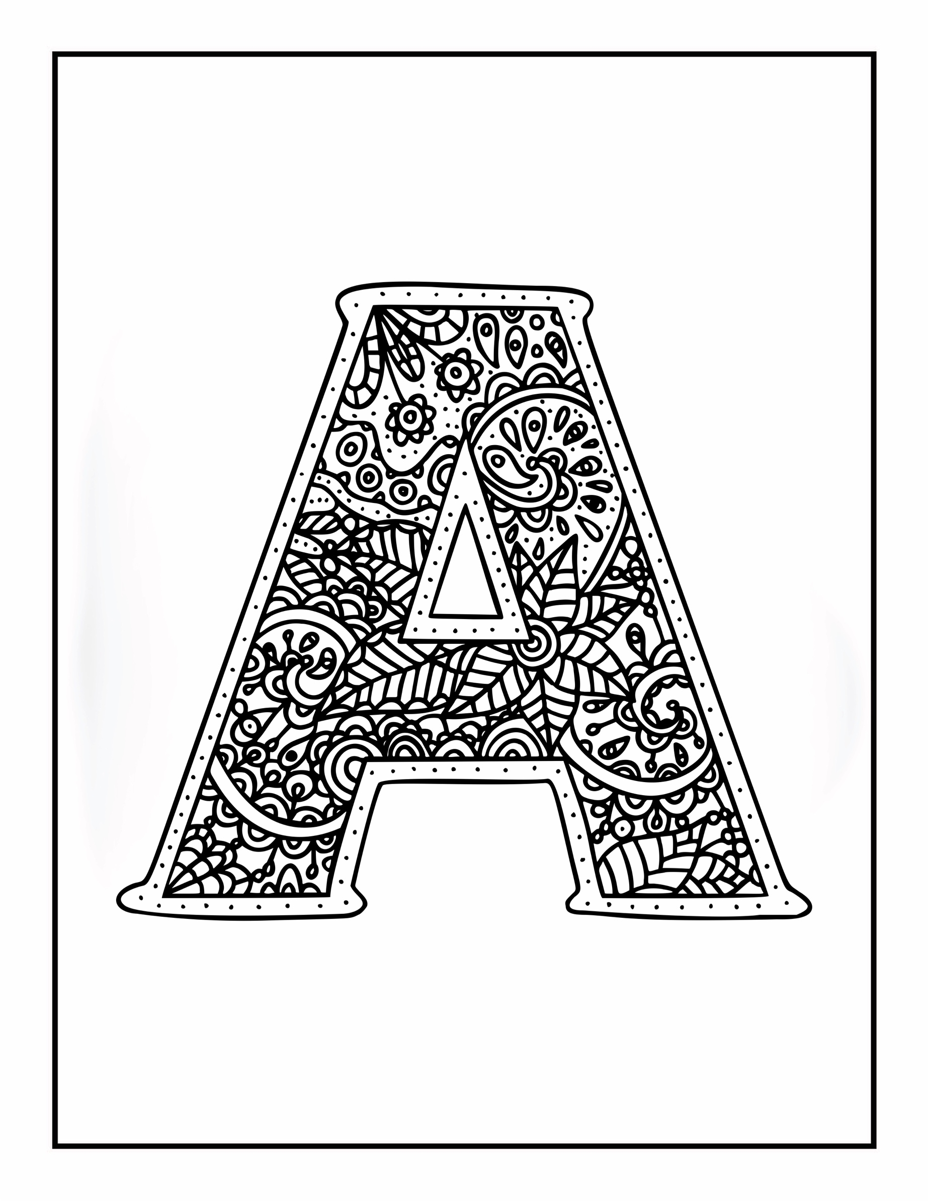 A Z Alphabets Letters Doodling Coloring Pages Mandala Patterns Coloring Pages Copy Made By Teachers