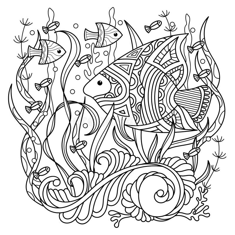 Adult Coloring Under Sea Stock Illustrations 295 Adult Coloring Under Sea Stock Illustrations Vectors Clipart Dreamstime