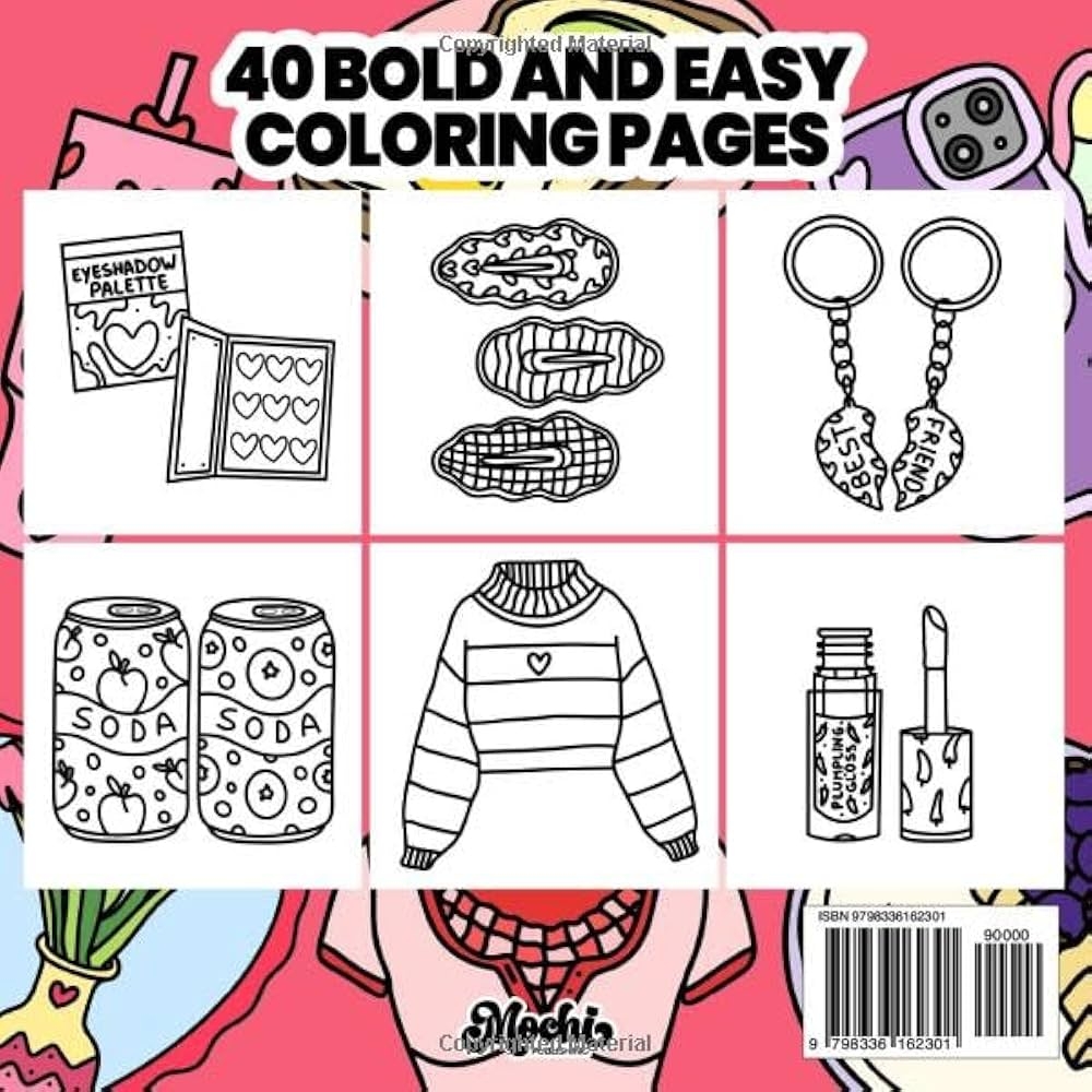 Aesthetic Girl Coloring Book Bold And Easy Coloring Pages For Adults And Kids Simple And Big Girly Inspired Designs For Relaxation Bold Easy Coloring Books Publishing Mochi Amazon de Books